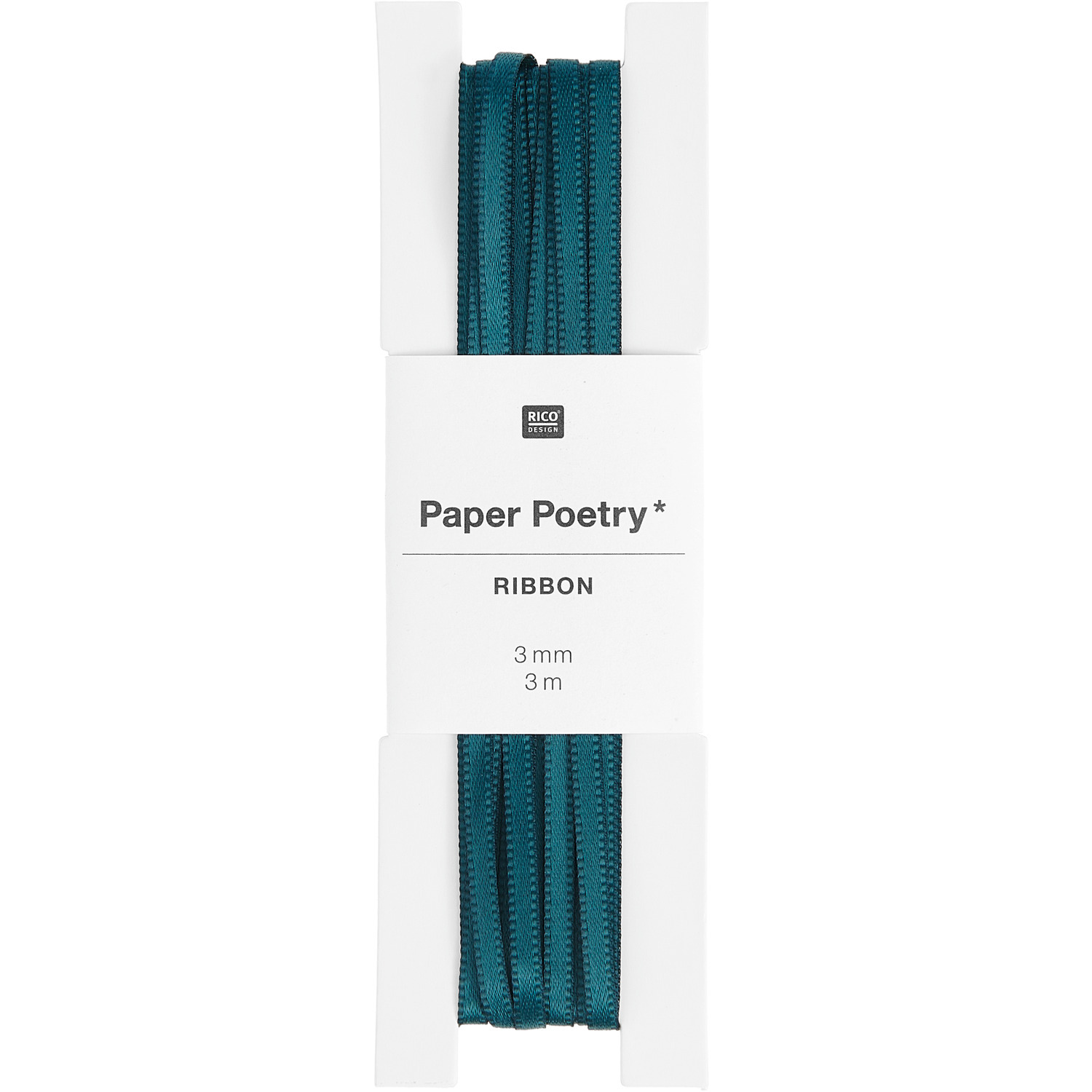 Paper Poetry Satinband 3mm 3m Farbe Petrol von Rico Design