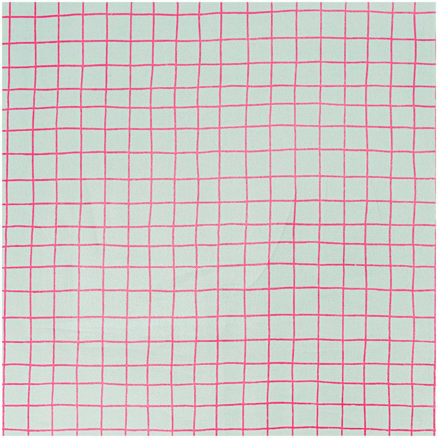Stoff Karo mint-neon 140cm beschichtet zeigt ein kariertes Muster in Mint und Neon von Rico Design.