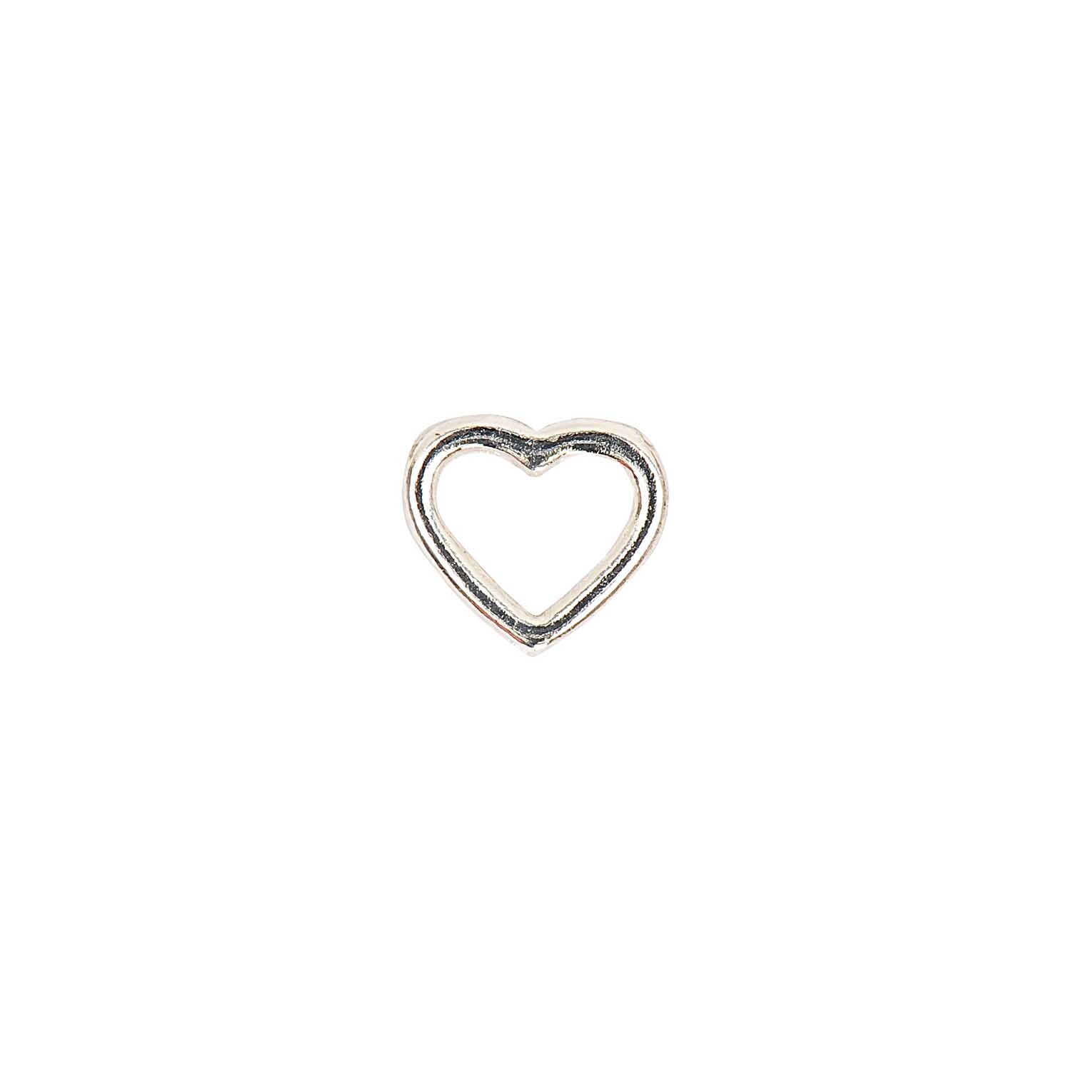 Herz glatt silber 9x4mm 2 Stück von Rico Design: Ein silbernes, glattes Herz-Accessoire.