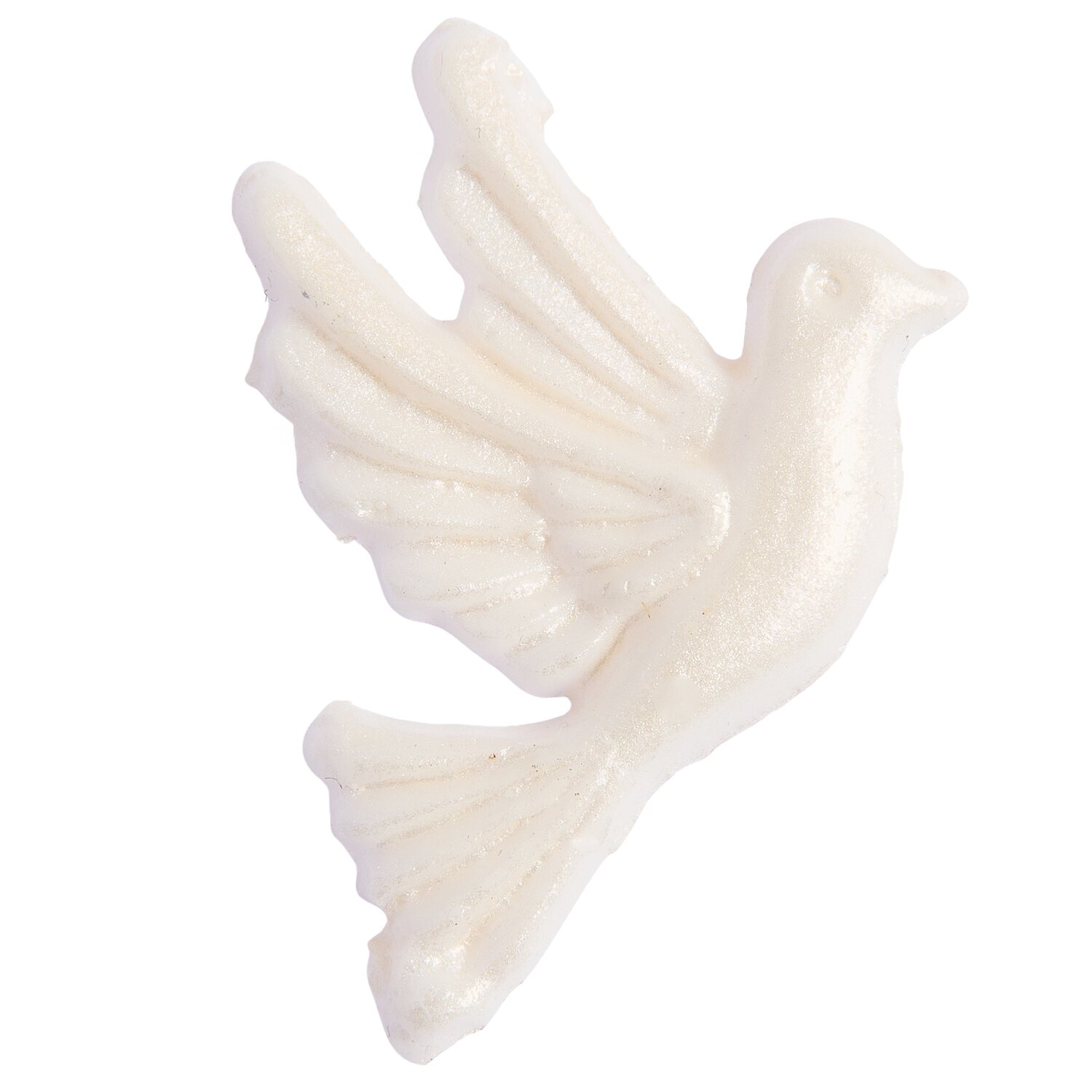 Wachsdekor Taube Weiß Perlmutt 3,5x2,5cm Farbe Rechts fliegend von Rico Design