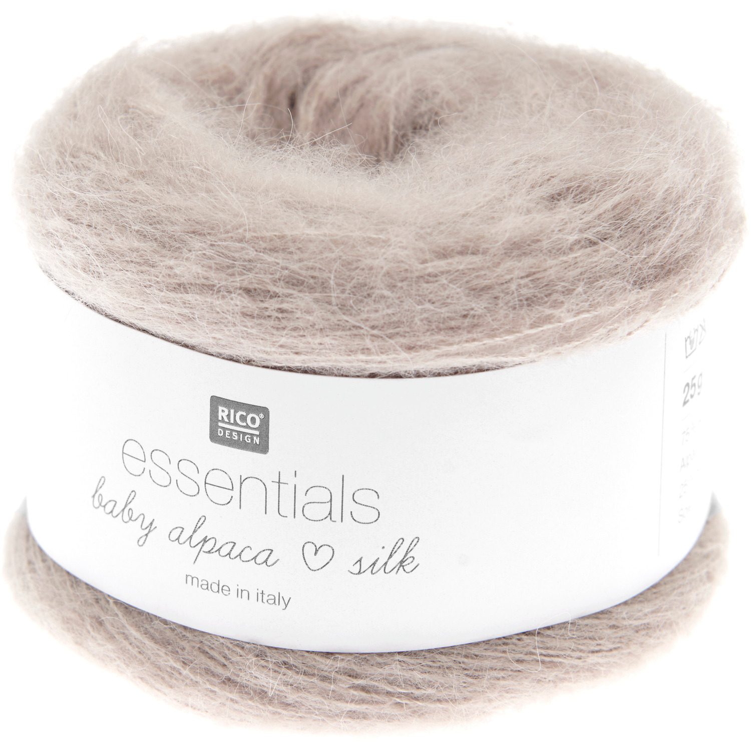Essentials Baby Alpaca Loves Silk: Weiches, staubfarbenes Garn von Rico Design, ideal für Stricksets.