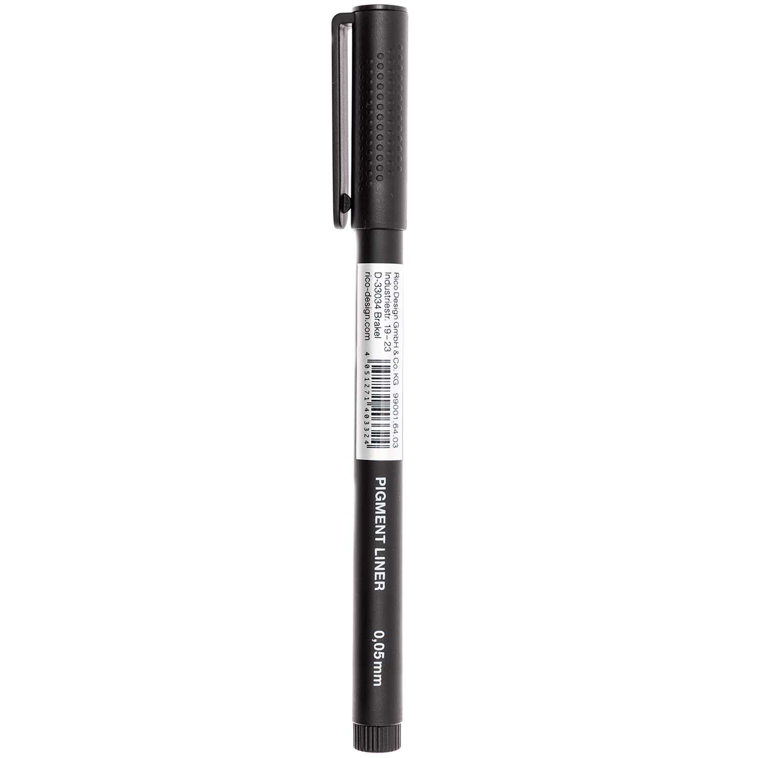 Paper Poetry Pigment Liner in Schwarz von Rico Design, ideal für präzises Zeichnen und Skizzieren.