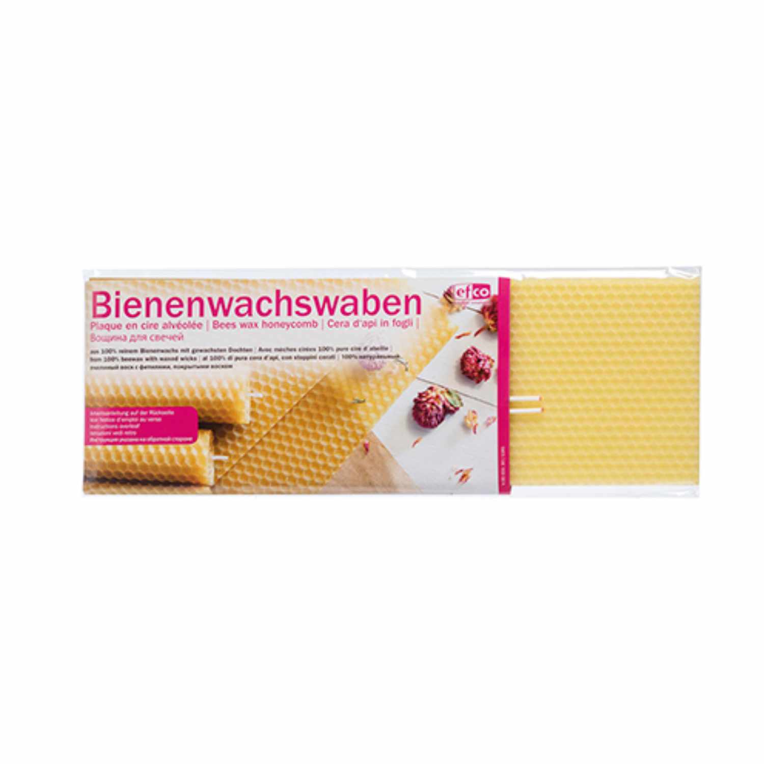 Bienenwachswaben 30x10cm 2 Platten und 2 Dochte von efco creative