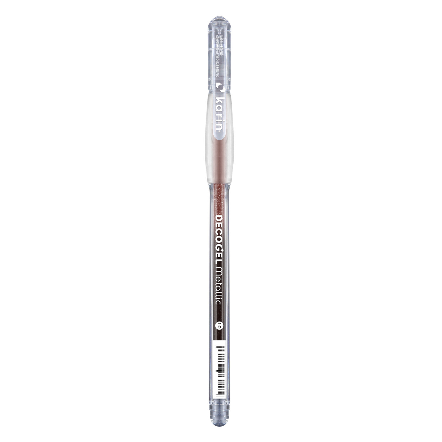 Decogel 1.0 Stift in Metallic Braun von karin, ideal für präzises Zeichnen und Schreiben.