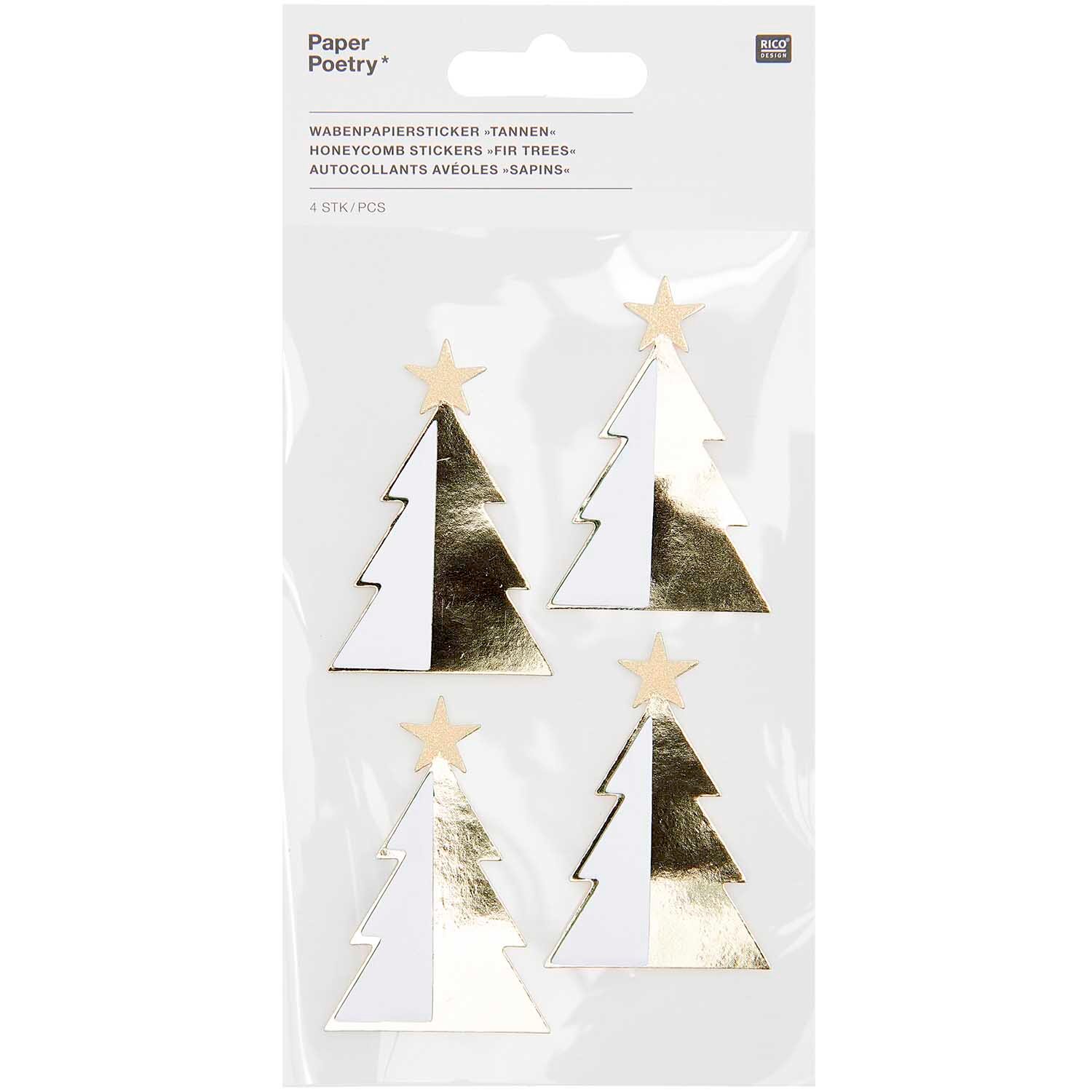 Paper Poetry Wabenpapiersticker Tannen 1 Blatt von Rico Design