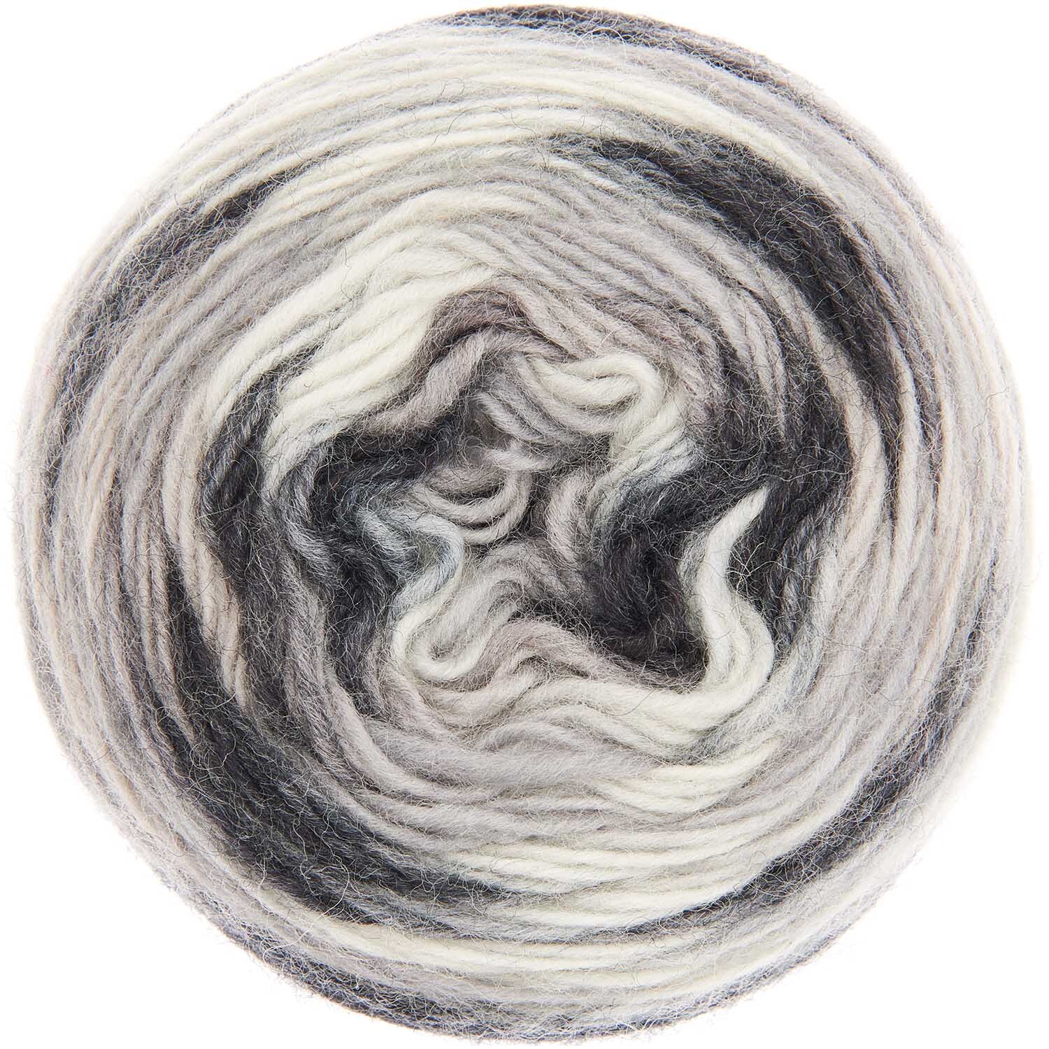 Superba Twirl 4fädig: Weiches Garn in Grautönen von Rico Design, ideal für Strickprojekte, 100g 390m.