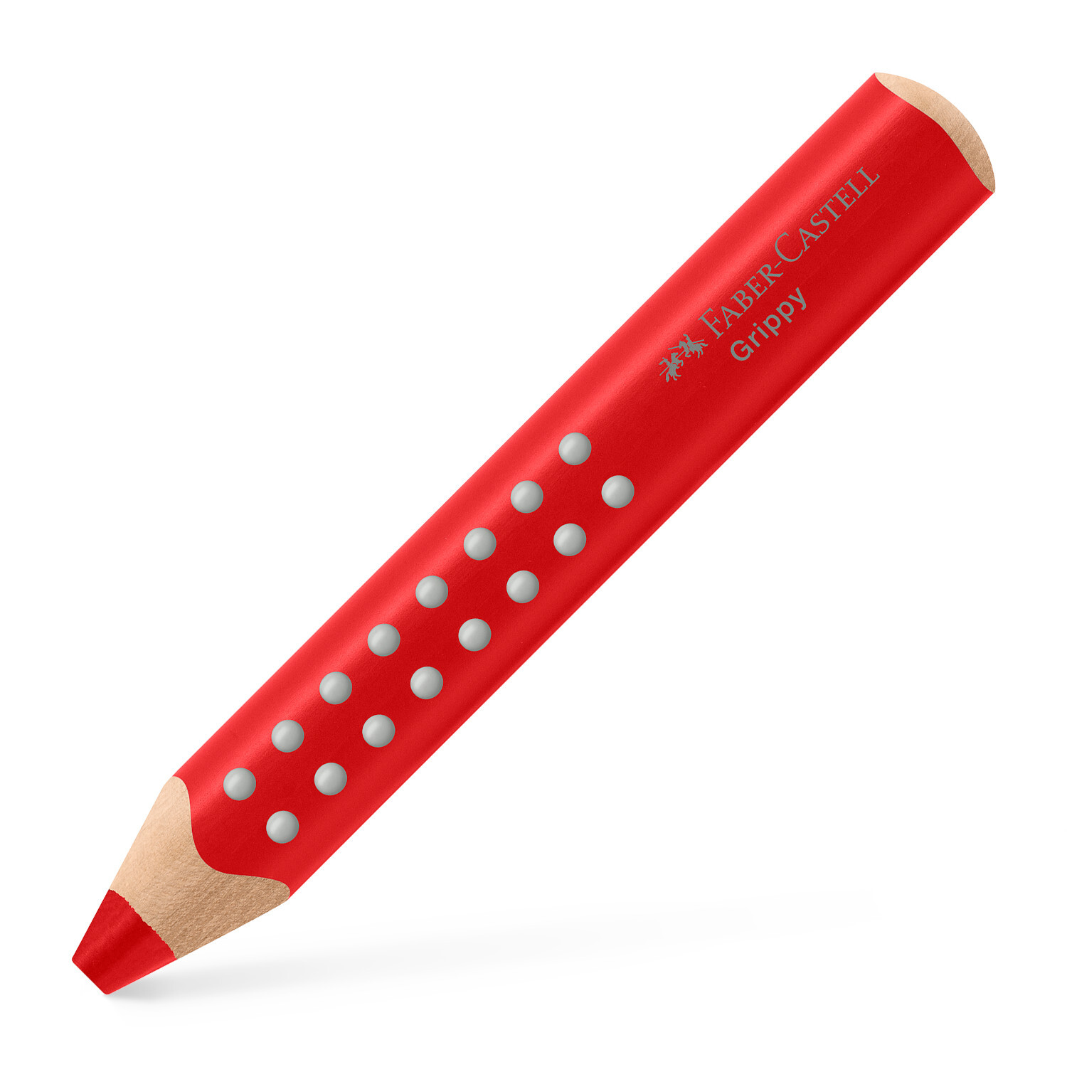 Buntstift Grippy in Erdbeerrot von Faber Castell mit ergonomischem Design und Noppen.