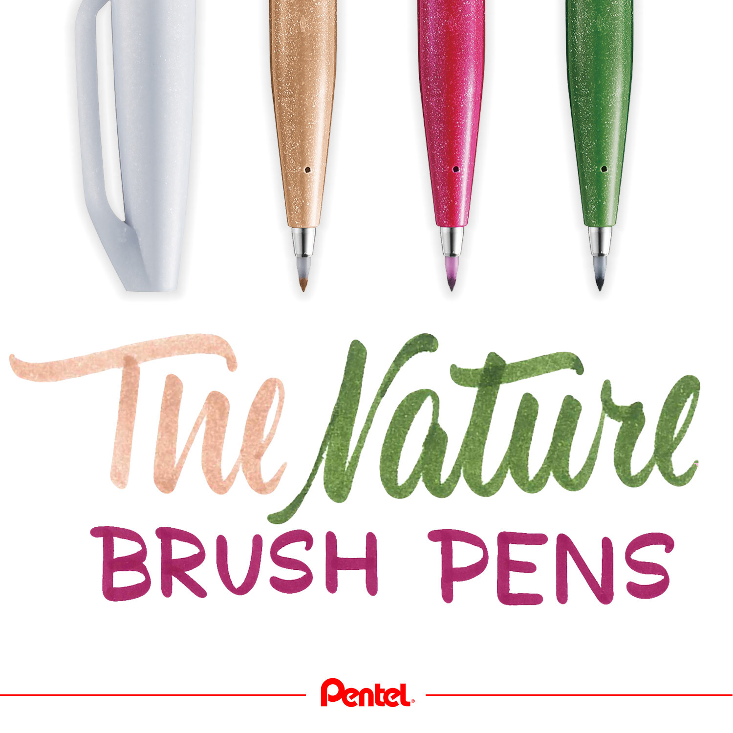 Kalligrafiestift Brush Sign Pen Set Nature 4-teilig von Pentel Bürobedarf
