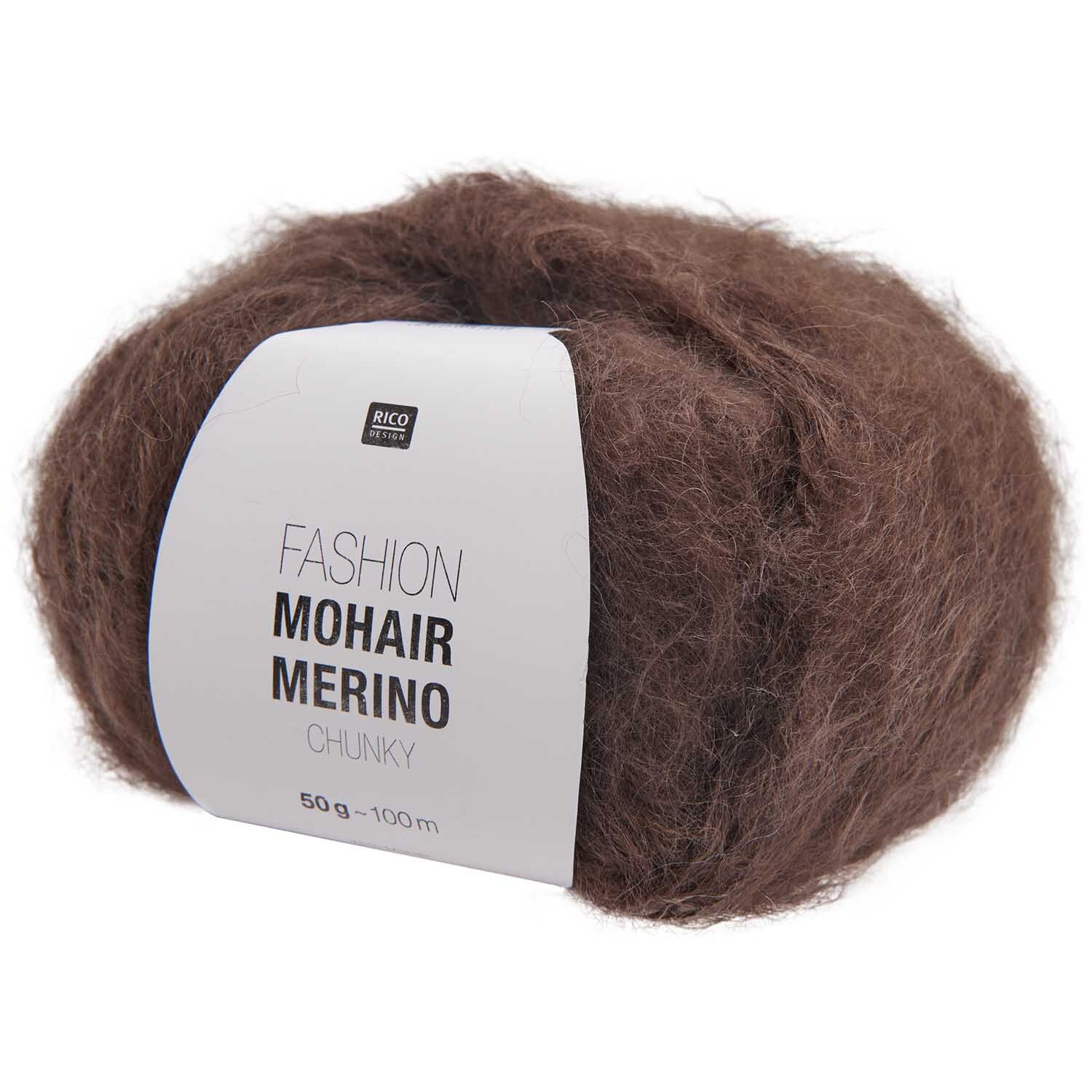 Fashion Mohair Merino Chunky: Weiches, taupefarbenes Garn von Rico Design, ideal für warme Strickprojekte.
