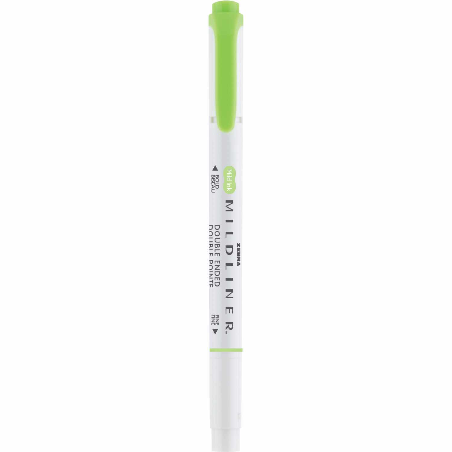 Mildliner Textmarker mit 2 Spitzen in grün von ZEBRA, ideal für präzises Markieren und Hervorheben.