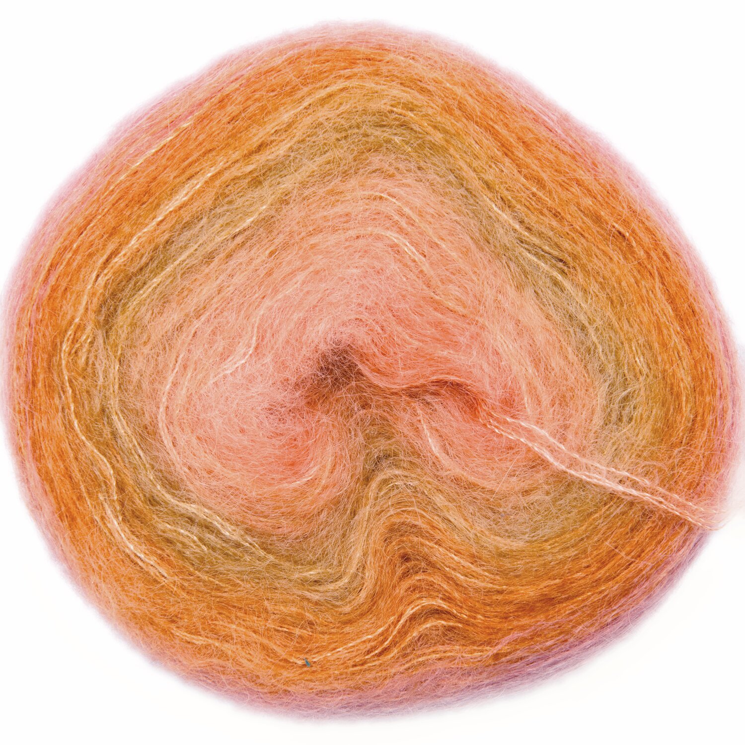 Essentials Super Kid Mohair Loves Silk Colourlove, weiches Garn in Apricot von Rico Design, 100g, ideal für Strickprojekte.