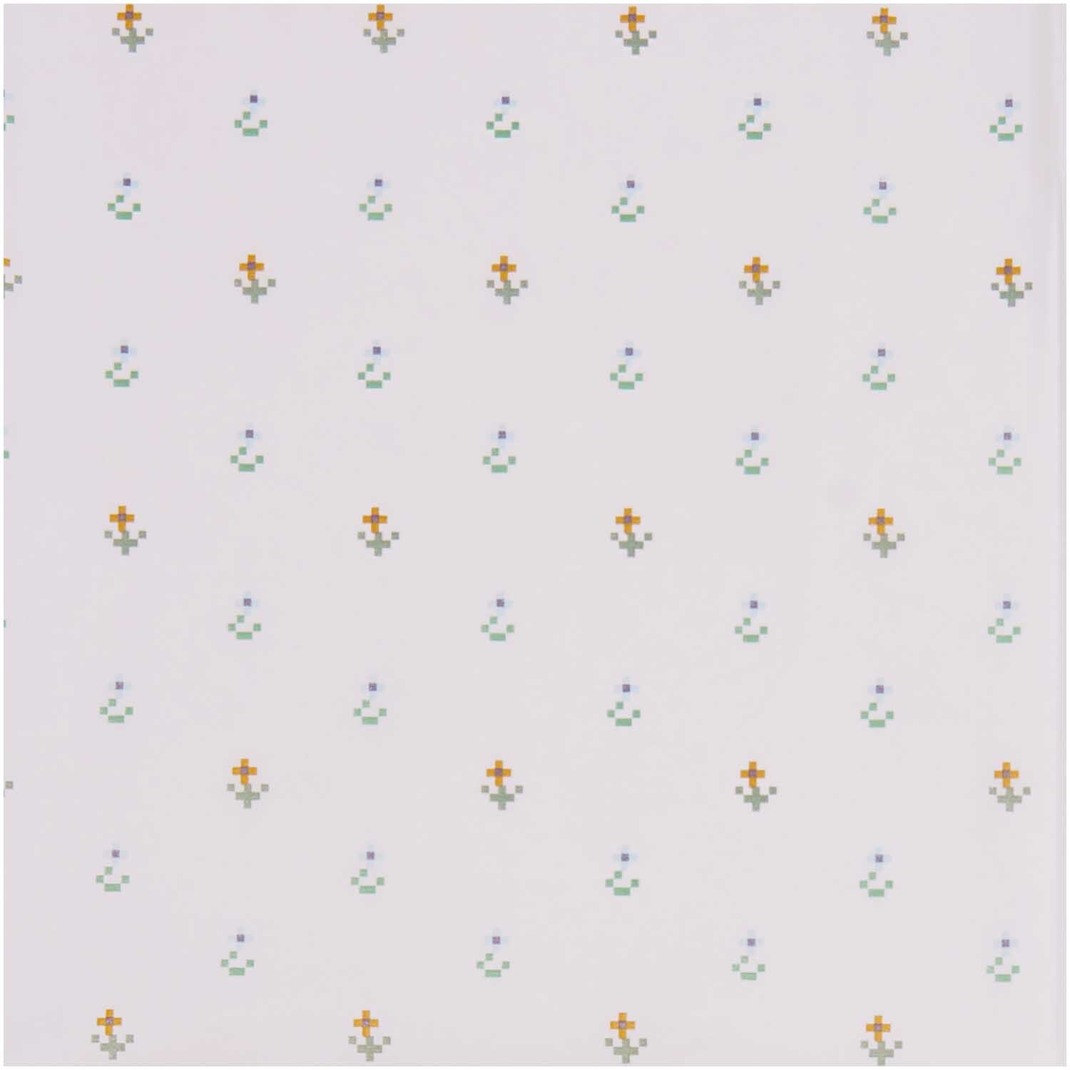 Seidenpapier Pixel Blumen mit zarten, bunten Blumenmustern auf weißem Hintergrund, 50x70cm, 5 Stück von Rico Design.