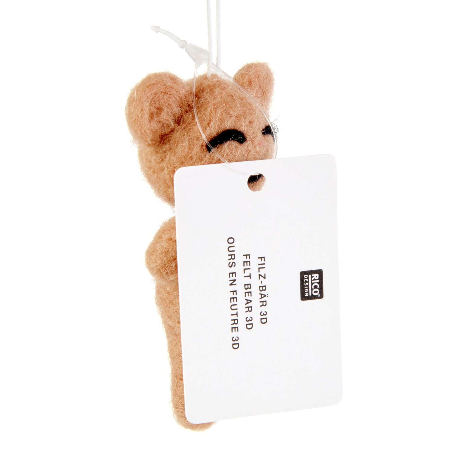 Aufhänger Filz-Bär 3D Braun 7x3,9x2,4cm von Rico Design