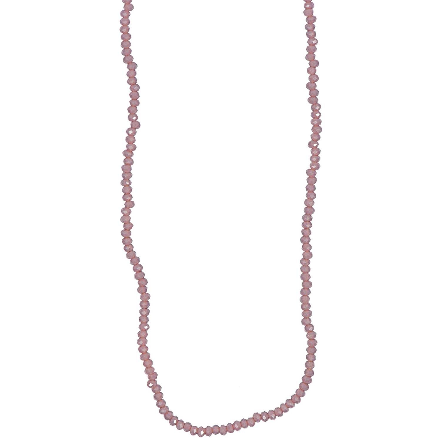 Glasschliffkette lila 70cm von Rico Design, bestehend aus facettierten Perlen in elegantem Design. Ideal für stilvolle Anlässe.