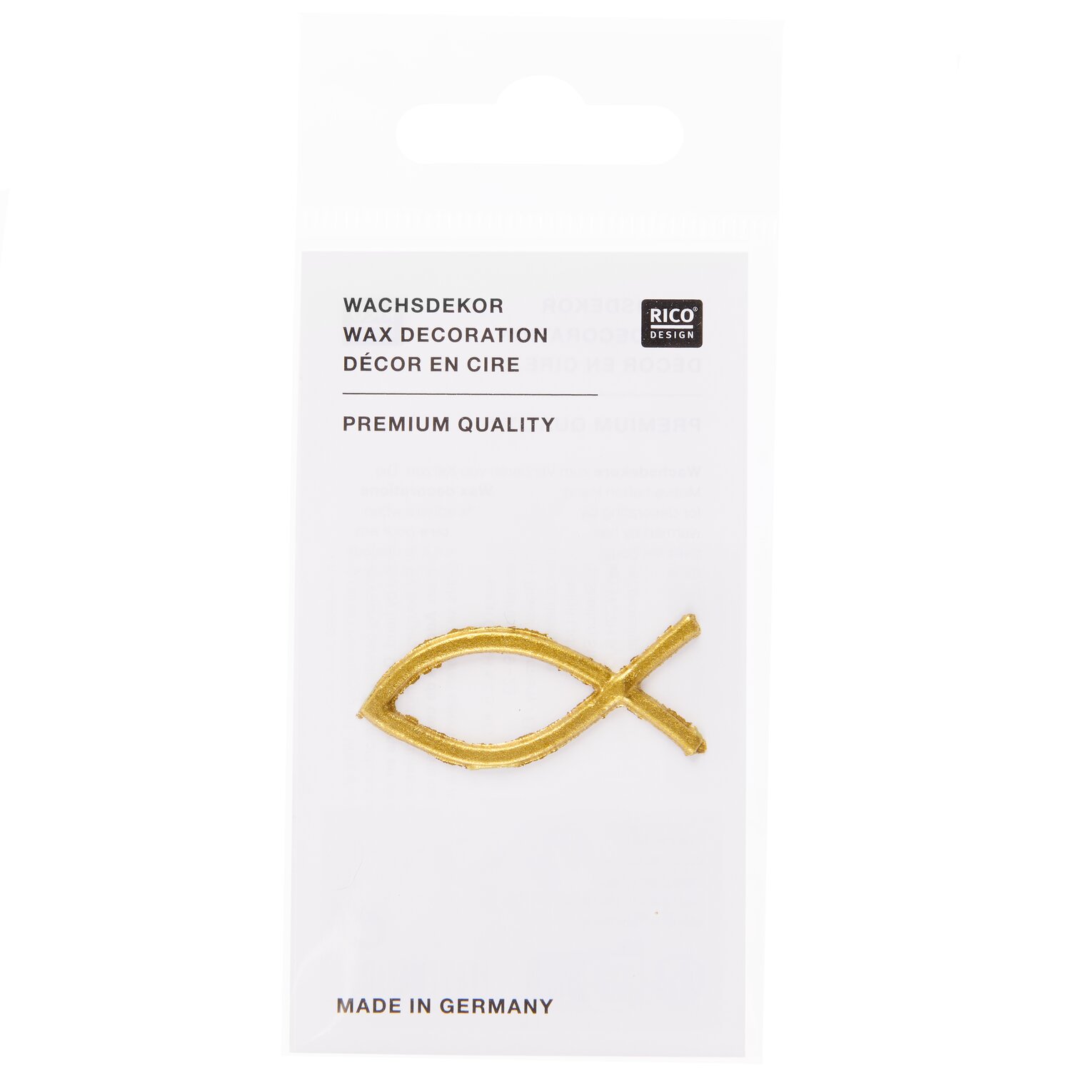 Wachsdekor Fisch, gold 4,5x1,5cm von Rico Design