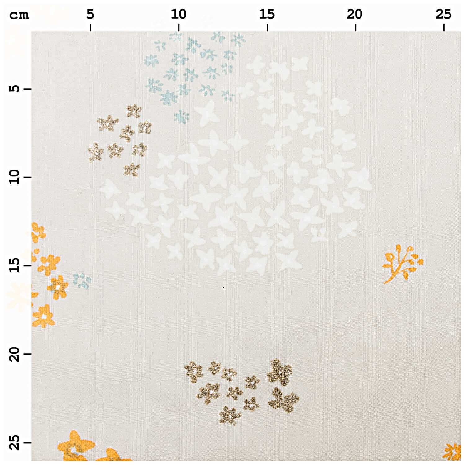 Druckstoff Crafted Nature Blumen grau-metallic 140cm beschichtet von Rico Design