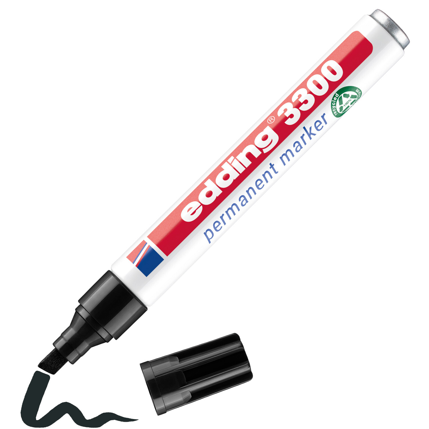 3300 Permanentmarker schwarz 1-5mm von edding, ideal für dauerhafte Beschriftungen.