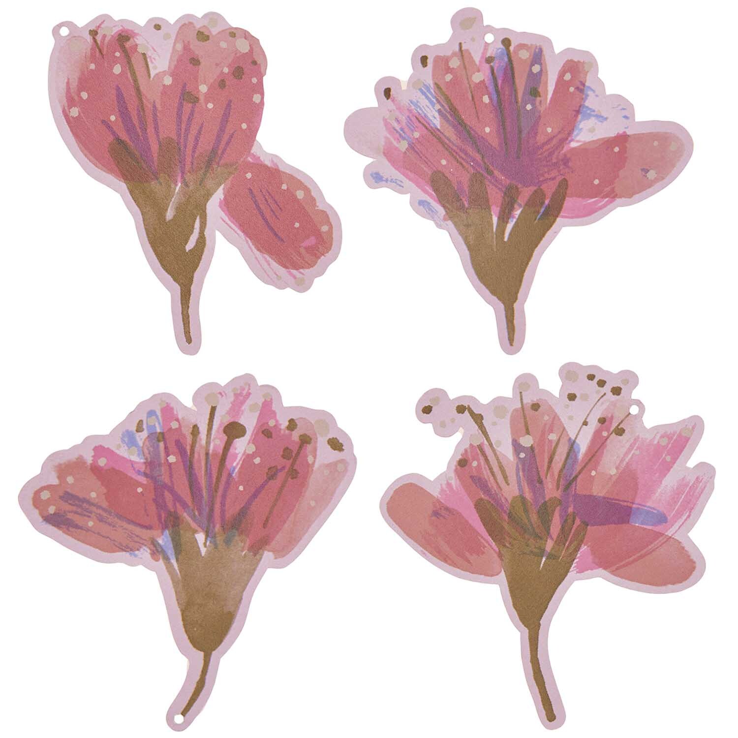 Paper Poetry Papieranhänger mit Kirschblütenmotiv, 8 Stück. Zarte rosa Blüten von Rico Design.