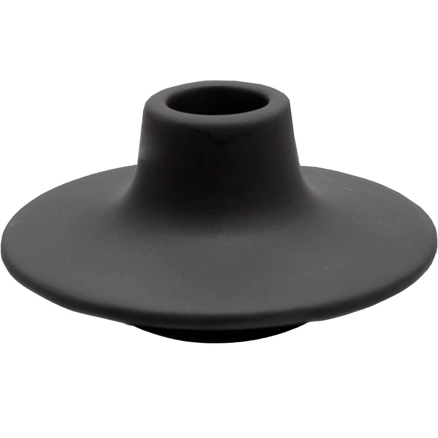 Keramikkerzenhalter 9x9x4,8cm in elegantem Schwarz von Rico Design, ideal für stilvolle Dekoration.