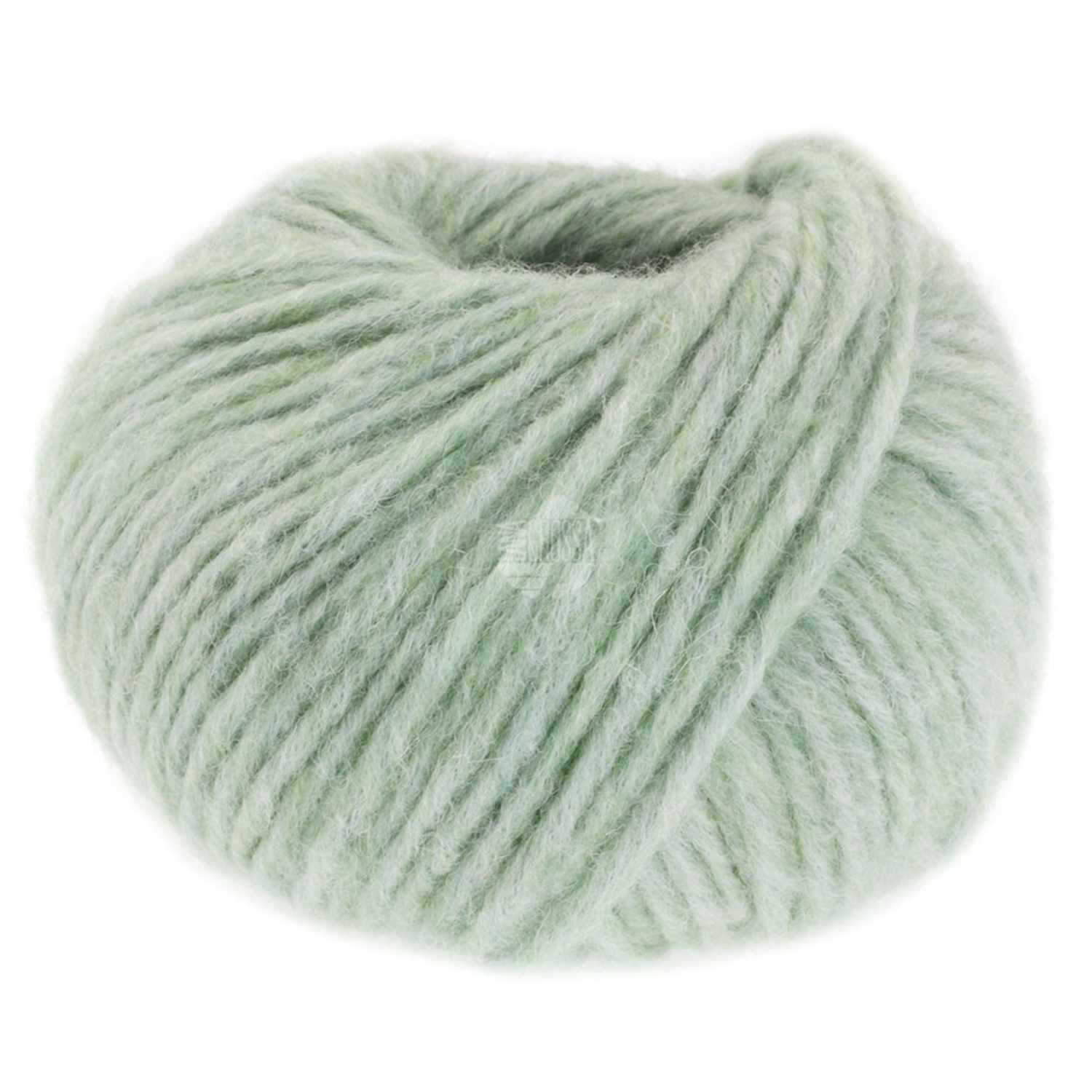 Ecopuno chunky: Weiches, mintfarbenes Garnknäuel von Lana Grossa, ideal für Strickprojekte.