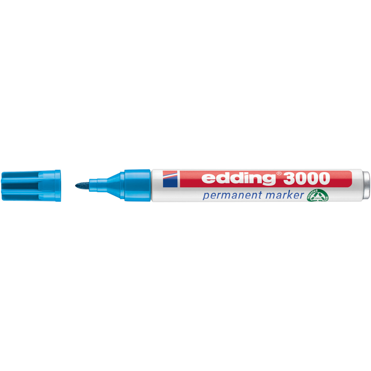 3000 Permanentmarker 1,5-3mm von edding in hellblau, ideal für dauerhafte Markierungen.