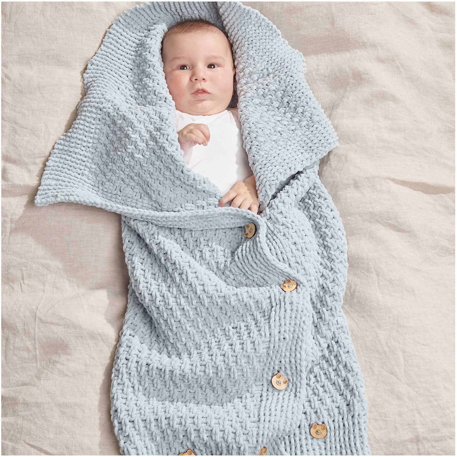 Strickset Schlafsack Modell 18 aus Baby Chenillove von Rico Design