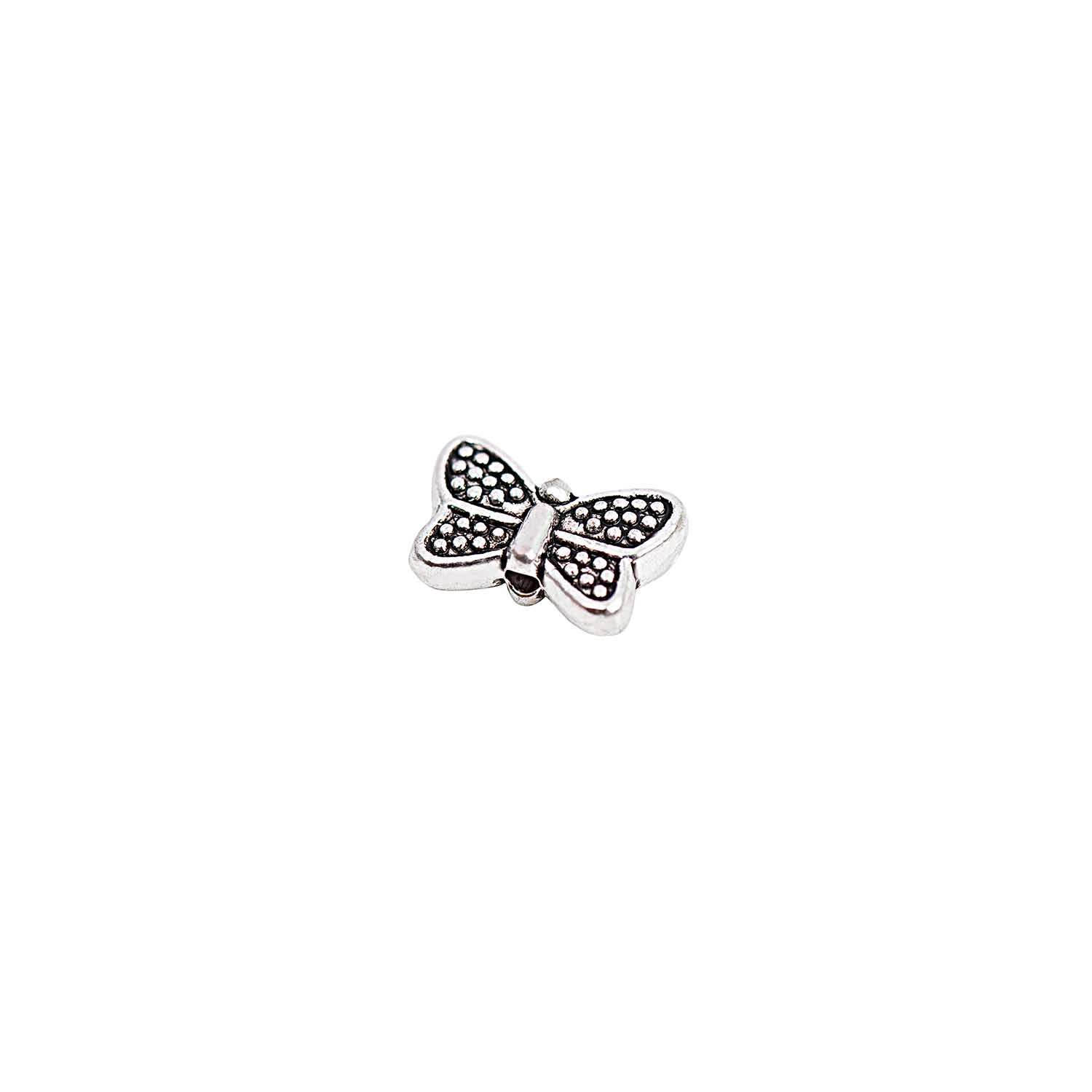 Schmetterlinge klein silber 10x3,5mm 20 Stück von Rico Design, filigraner Schmetterlingsanhänger in Silberoptik. Ideal für Schmuckdesigns.