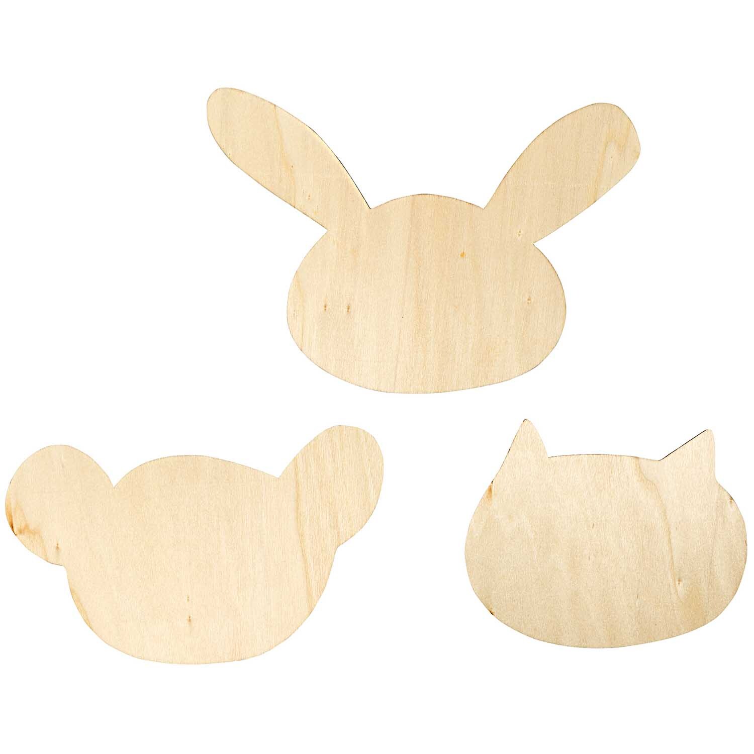 Wall Charm Tiere: Holz-Wanddekorationen in Tierform von Rico Design, ideal für Kinderzimmer.
