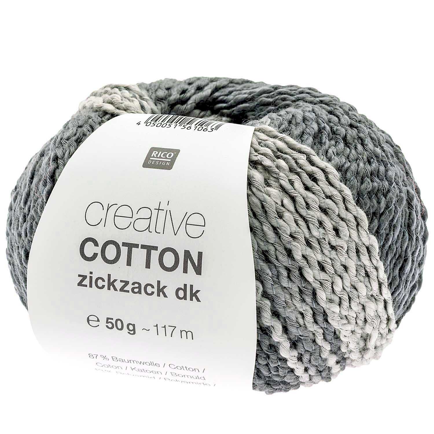 Creative Cotton Zickzack 50g 117m Farbe Grau von Rico Design