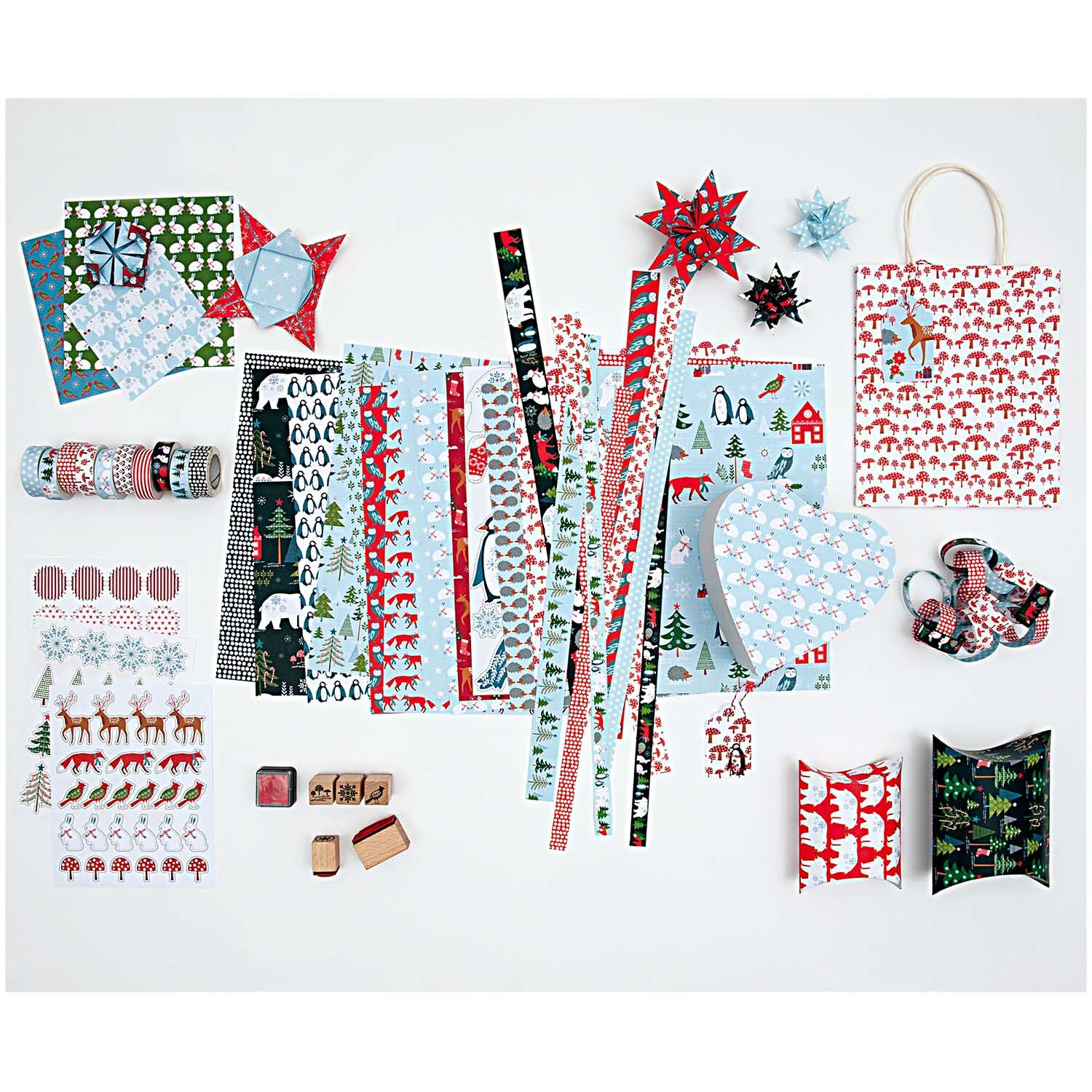 Paper Poetry Tape Set Winterwald mit winterlichen Motiven, ideal für kreative Bastelprojekte.