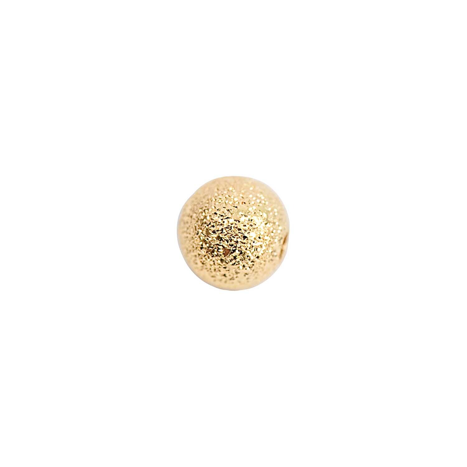 Kugel rau gold 6mm 15 Stück von Rico Design. Eine einzelne, strukturierte goldene Perle.