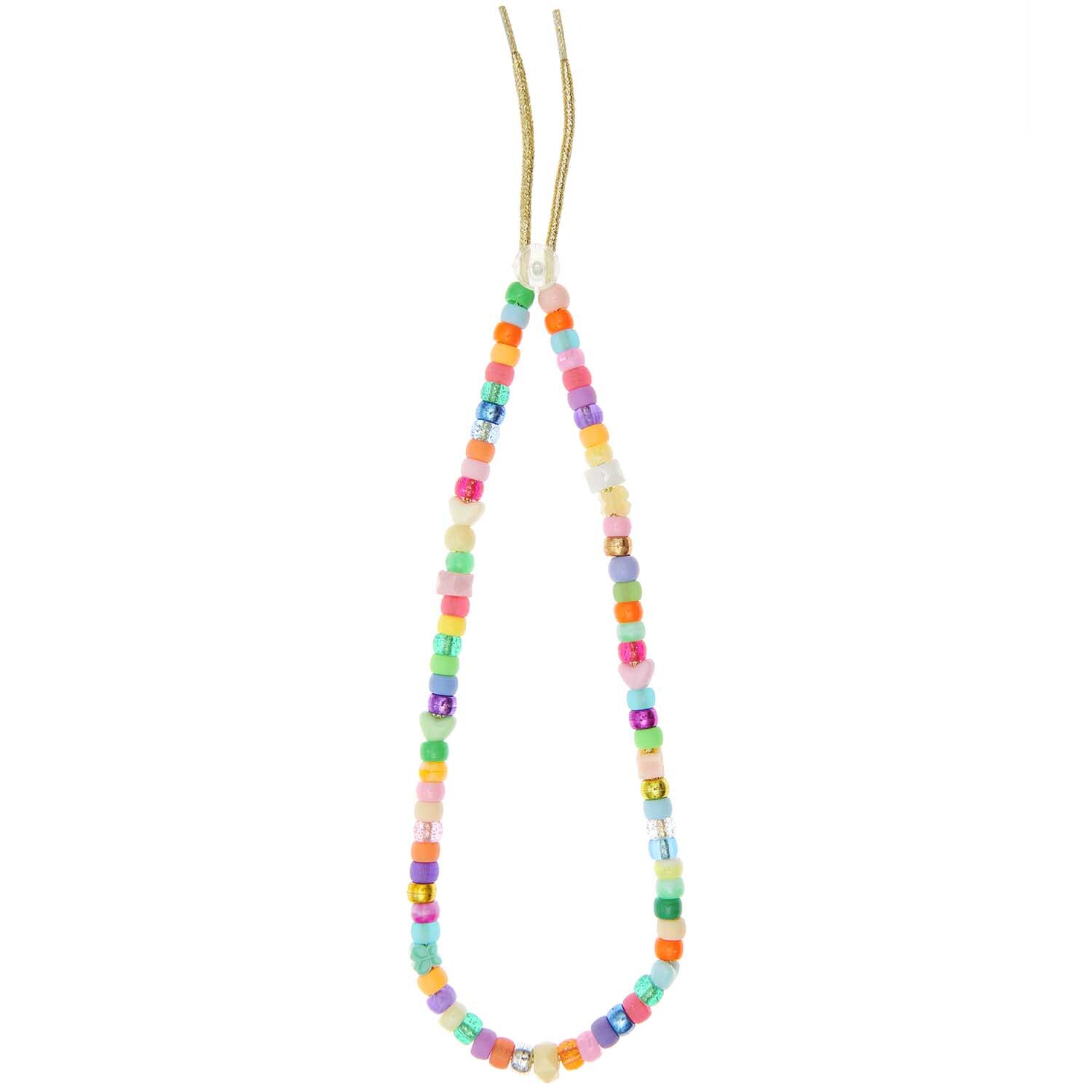 itoshii - Ponii Beads Perlenkette mit bunten Perlen auf goldener Schnur, ideal für kreative Designs.