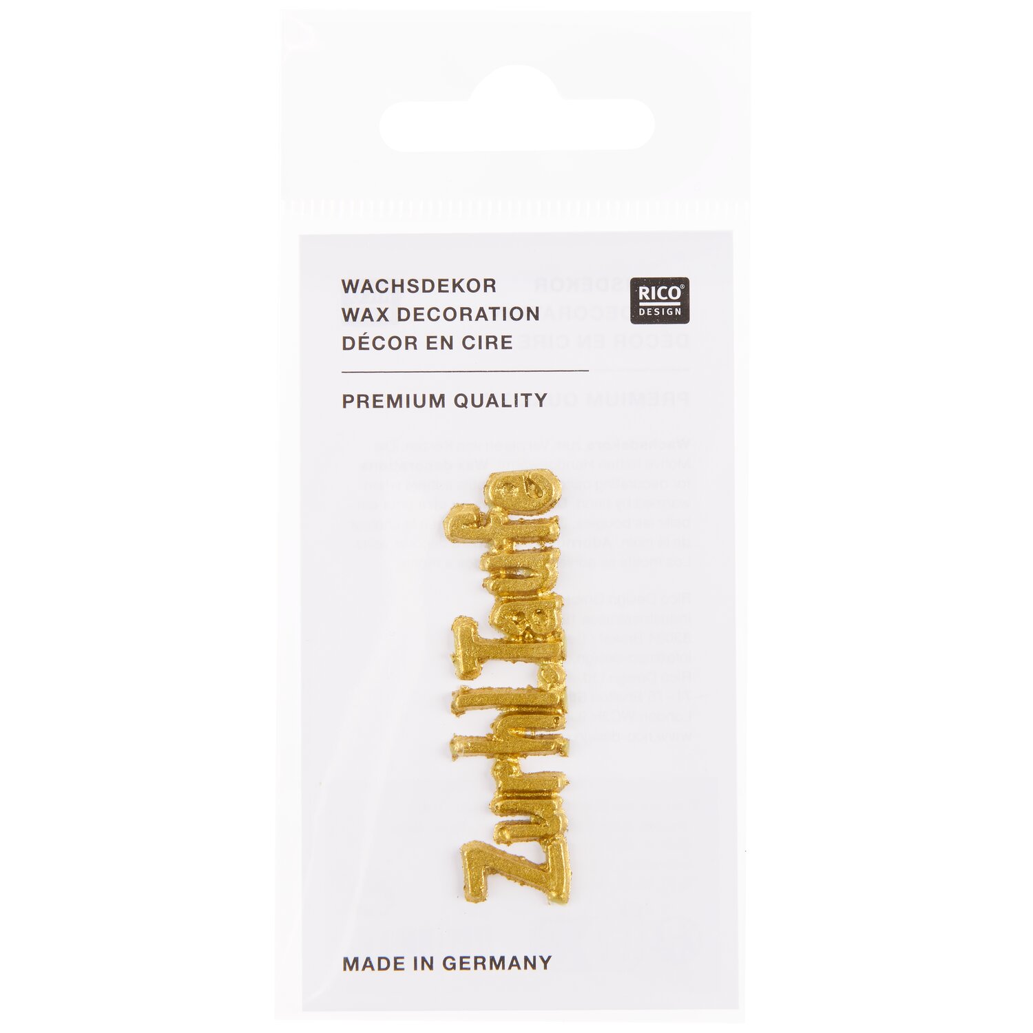 Wachsdekor Schriftzug Zur hl. Taufe, gold 5,1x1,4cm von Rico Design