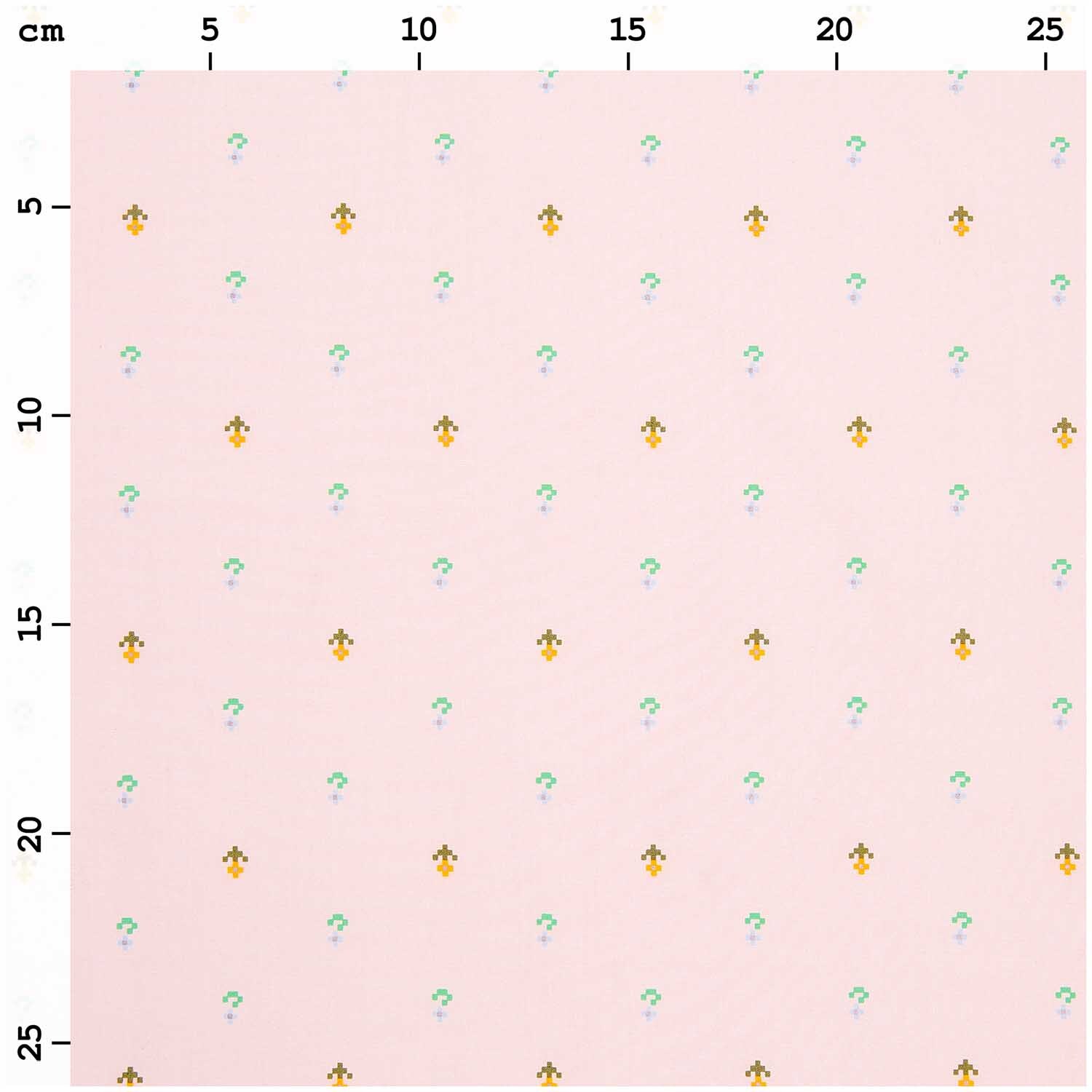 Meterware Baumwoll-Popelin Pixel Blumen Rosa 140cm von Rico Design