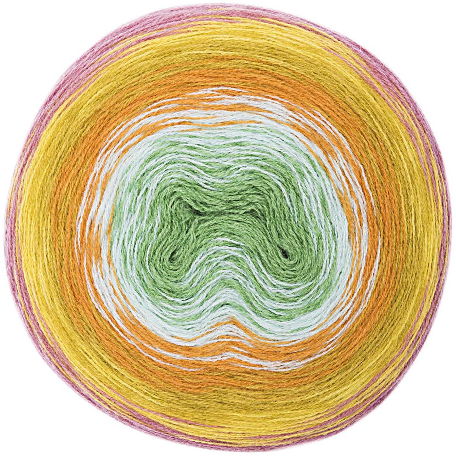 Creative Wool Dégradé Super6: Farbverlaufsgarn in Beere-Grün von Rico Design, 200g, 800m.