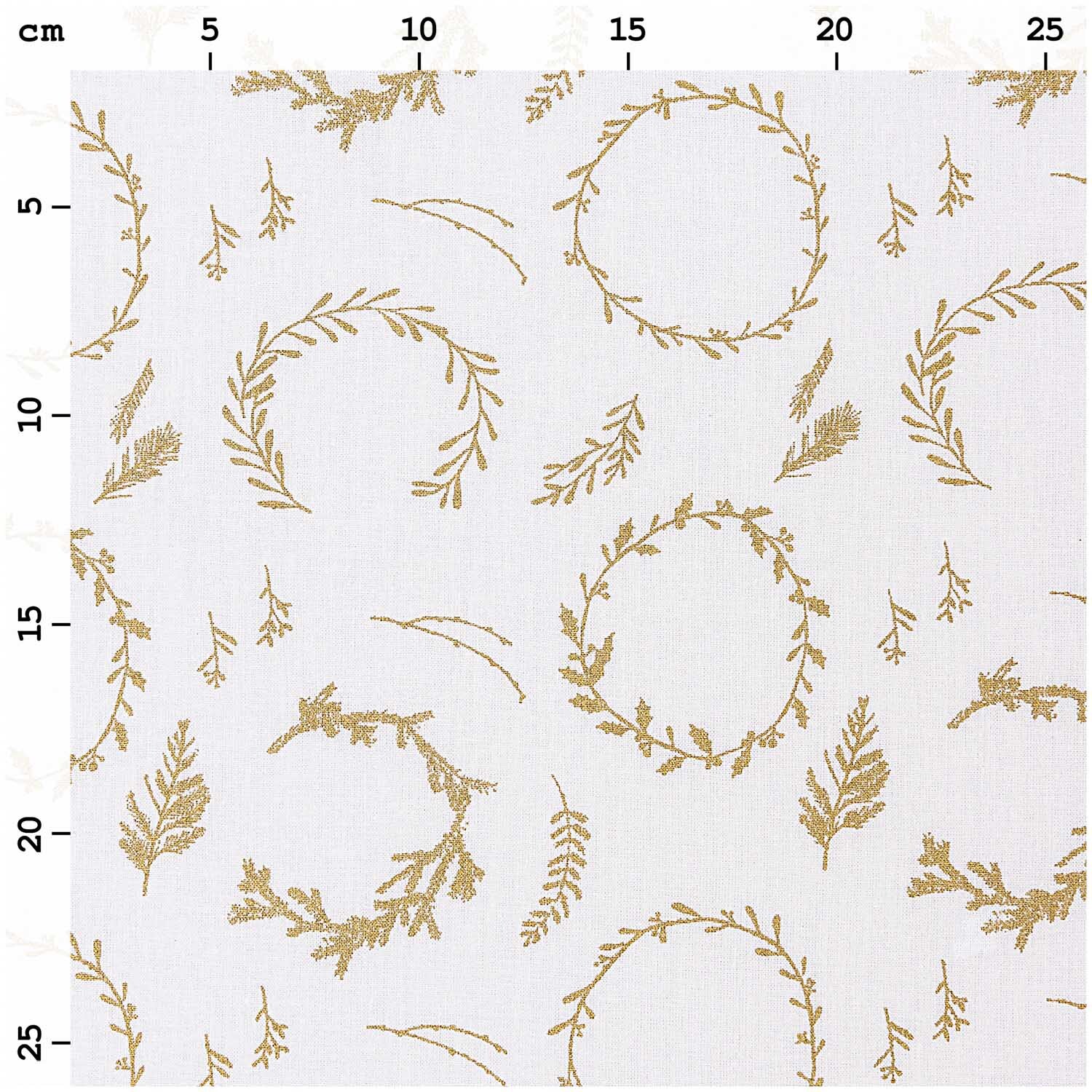Druckstoff Nostalgic Christmas Kränze weiß-gold 140cm von Rico Design