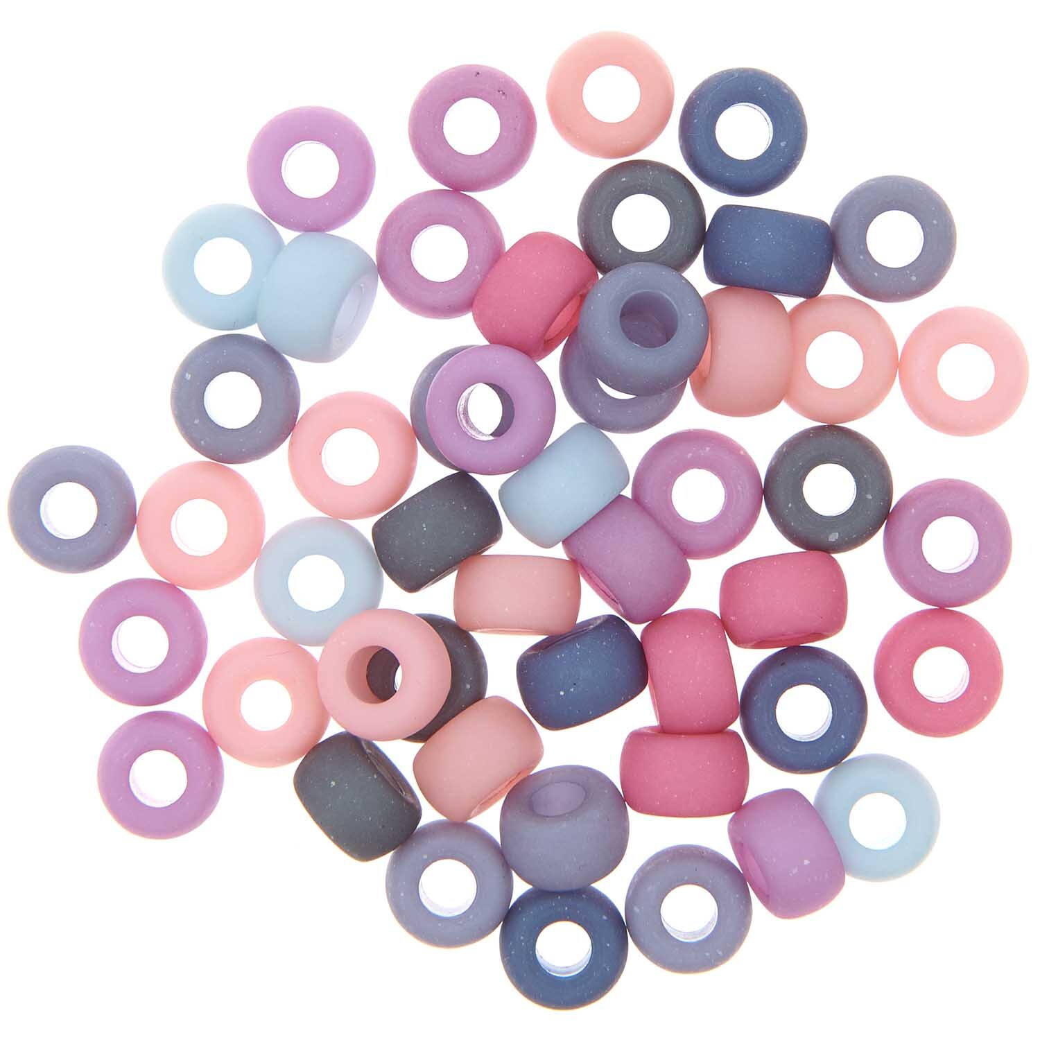Itoshii - Ponii Beads in matten Erdfarben von Rico Design, 9x6mm, 400 Stück, in verschiedenen Pastelltönen.