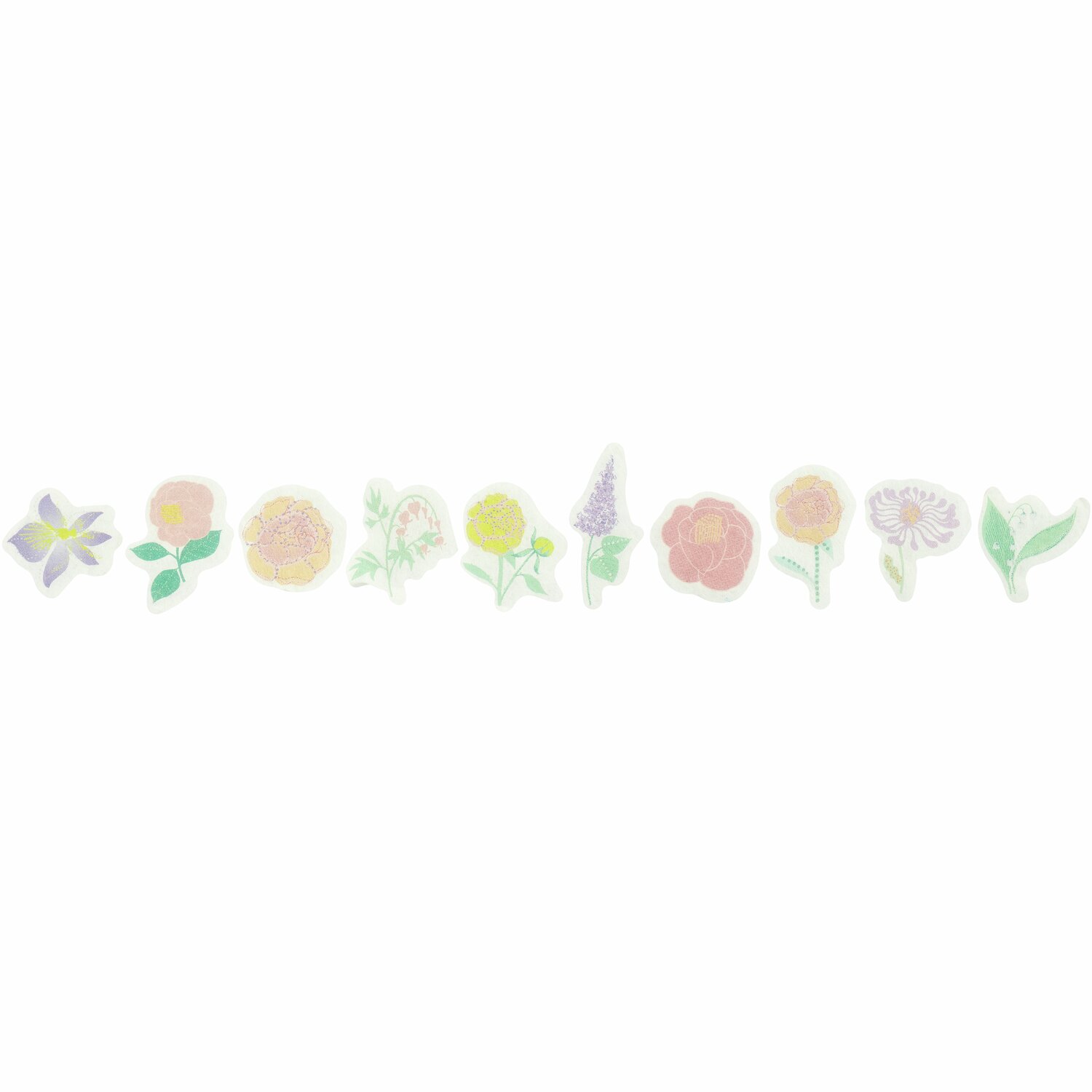 Washi Sticker Blumen pastell 200 Stück: Bunte Blumensticker von Rico Design in sanften Pastelltönen. Ideal für kreative Projekte und Dekorationen.