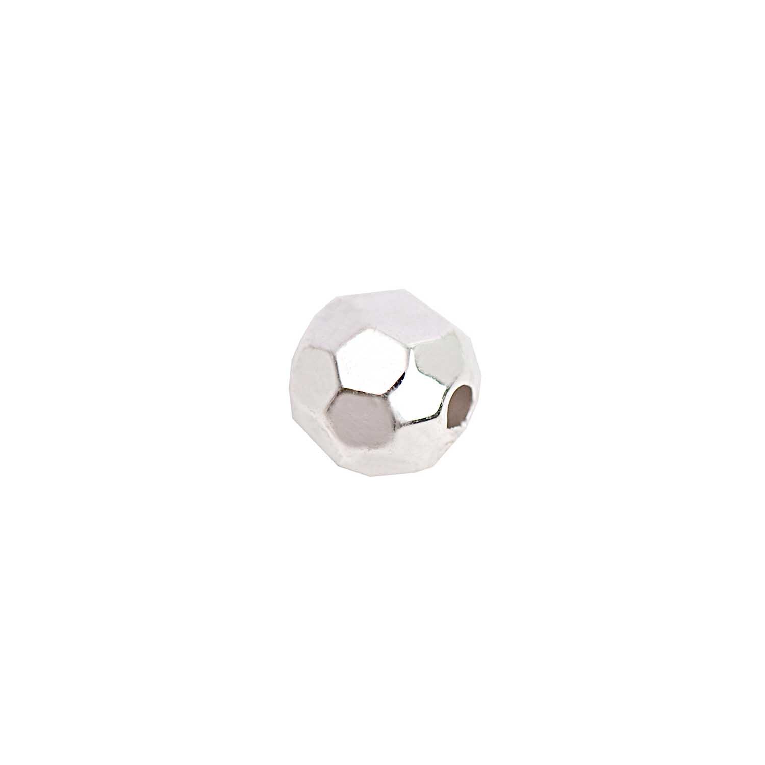 Facettenkugel klein silber 5mm von Rico Design, glänzend und facettiert, ideal für Schmuckdesign.