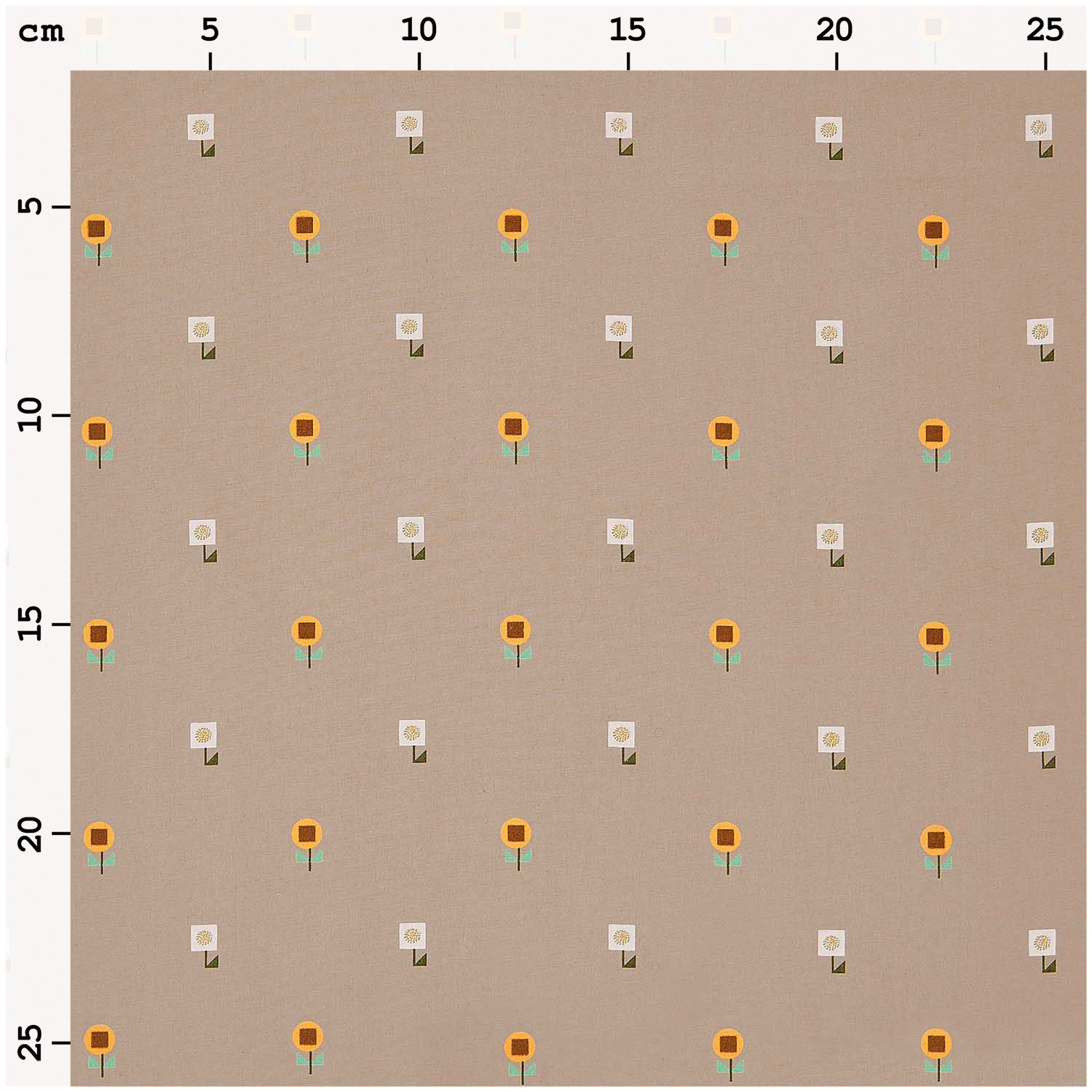 Stoffabschnitt Baumwoll-Popelin Pixel Blumen Puder 50x140cm von Rico Design
