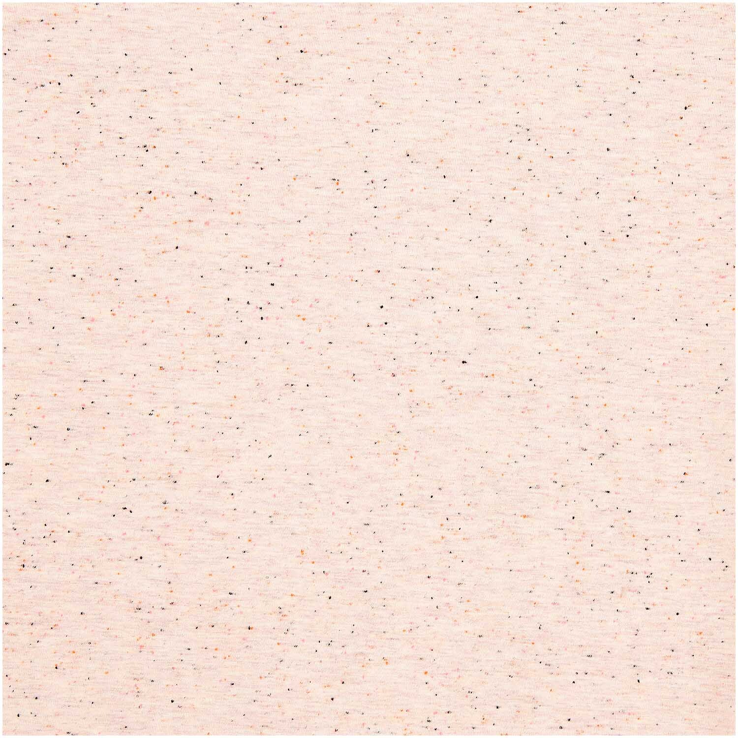 Stoffabschnitt Jersey Flocken Rosa von Rico Design zeigt rosa Stoff mit feinen Flocken, ideal für kreative Nähprojekte. Maße: 80x100cm.