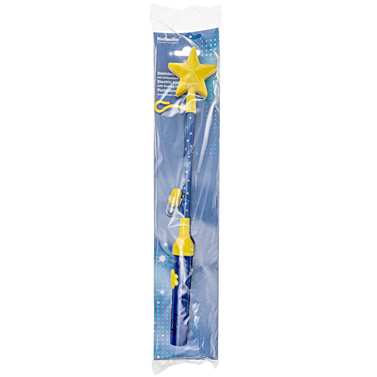 Laternenstab Stern blinkend blau-gelb 34cm von Amscan Europe 