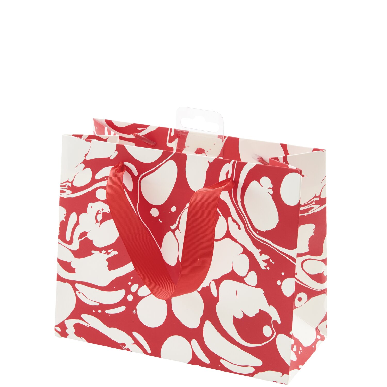 Geschenktüte Marmor Rot/Weiß S 22x18x10cm von Rico Design