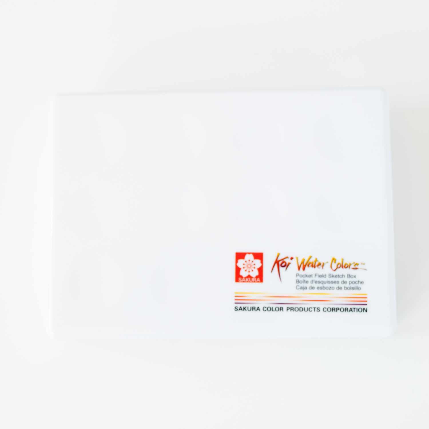 Water Color Sketchbox Creative Art Colours 24 Farben von Koi. Weiße Box mit Logo und Aufschrift, ideal für Künstler.
