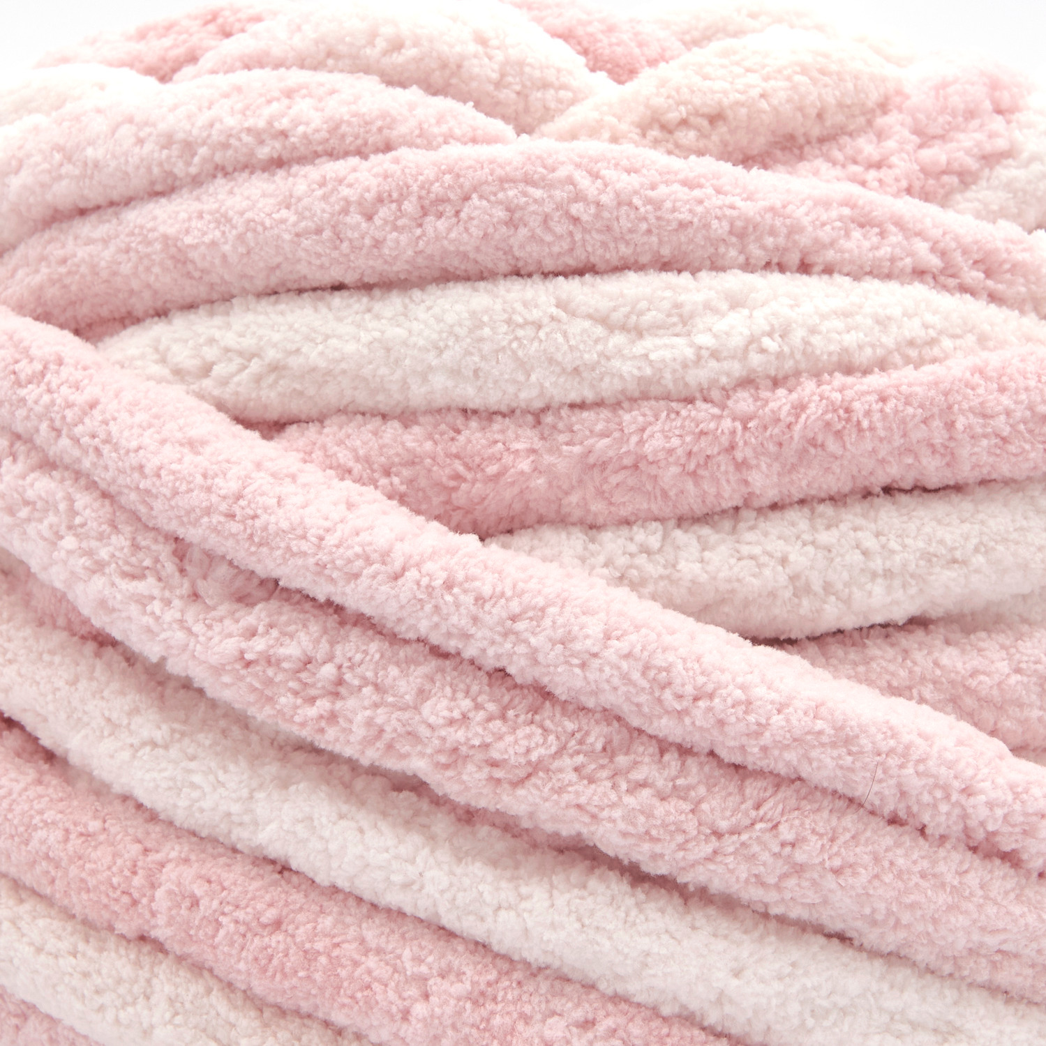 Chenillove Super Big Print, weiches Garn in Rosa, ideal für Strickprojekte, 300g, 36m.
