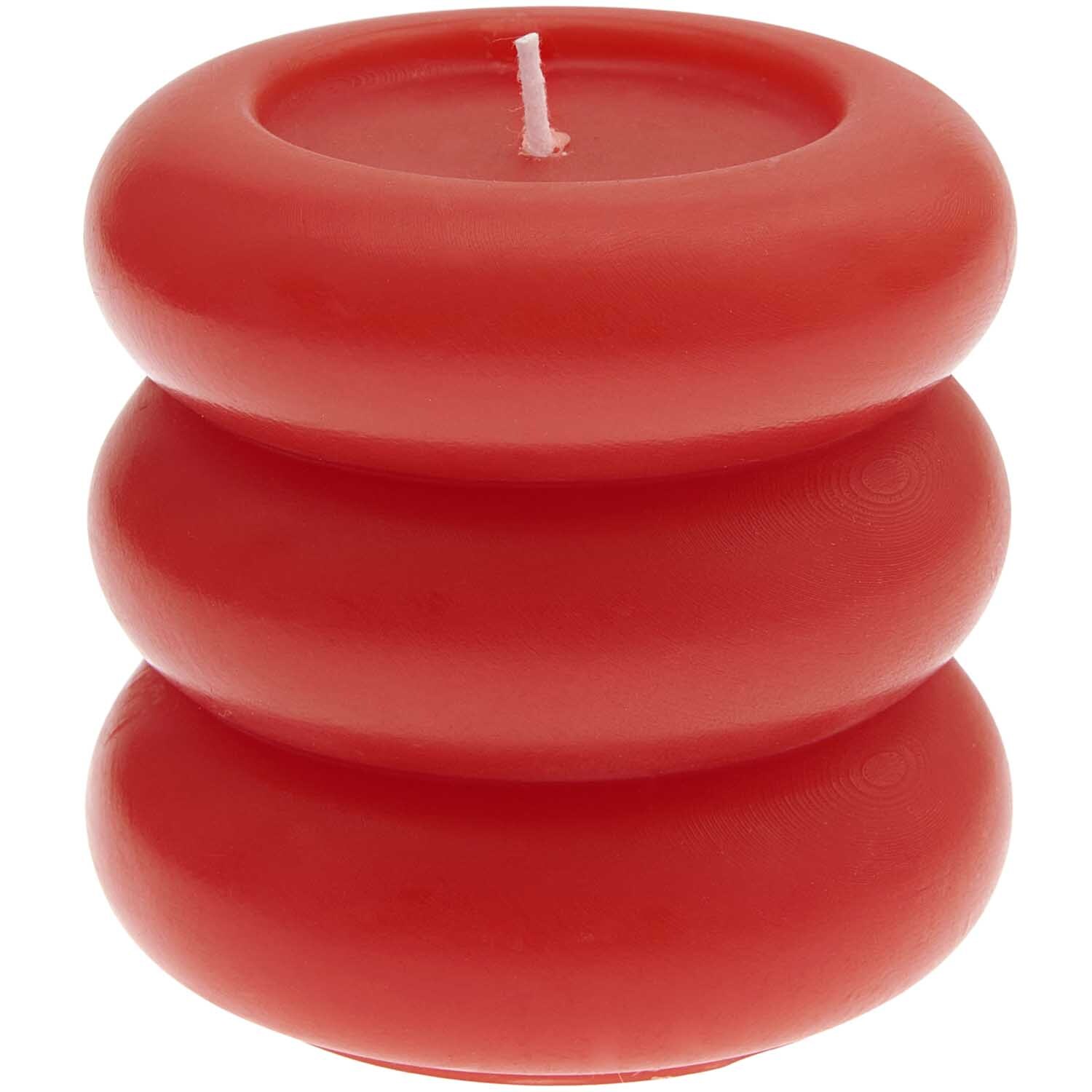 Stumpenkerze Ring Ø7x7cm Farbe Rot von Rico Design