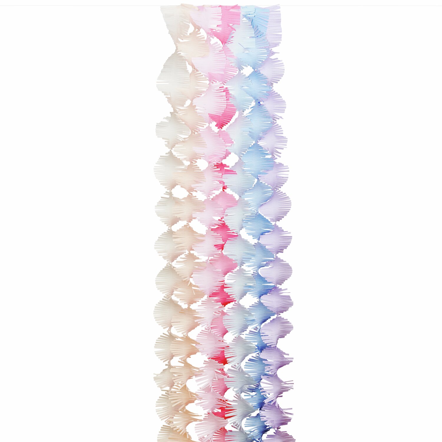 Krepp-Girlande gedreht La Vie en Rose Mix von Rico Design in Pastelltönen, 17,5cmx3m, 7 Stück.