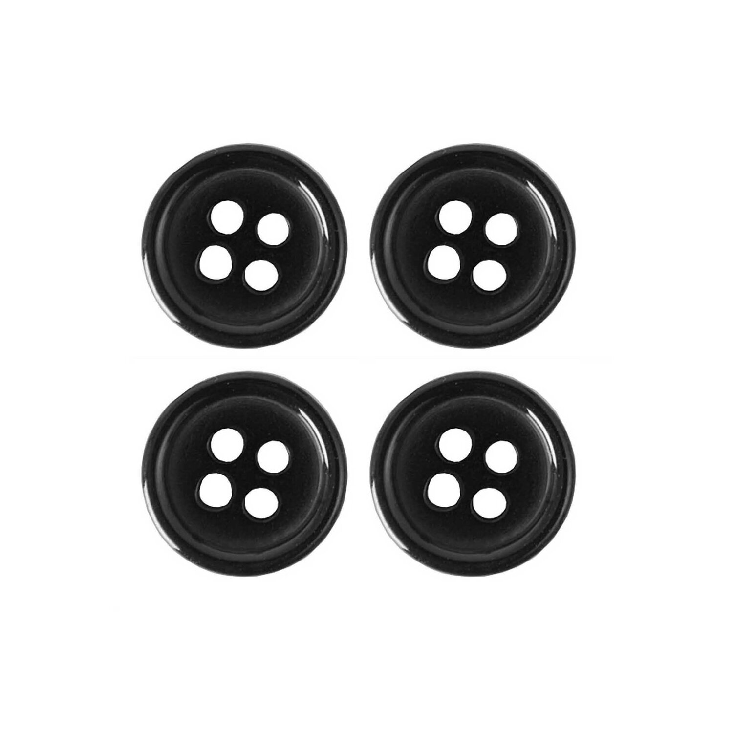 Knöpfe Schwarz 11mm 12 Stück von Rico Design