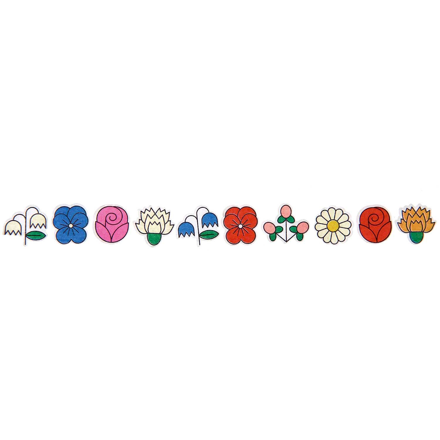 Rico Design x Redfries Washi Sticker Eye Candy mit bunten Blumenmotiven, ideal für kreative Projekte.