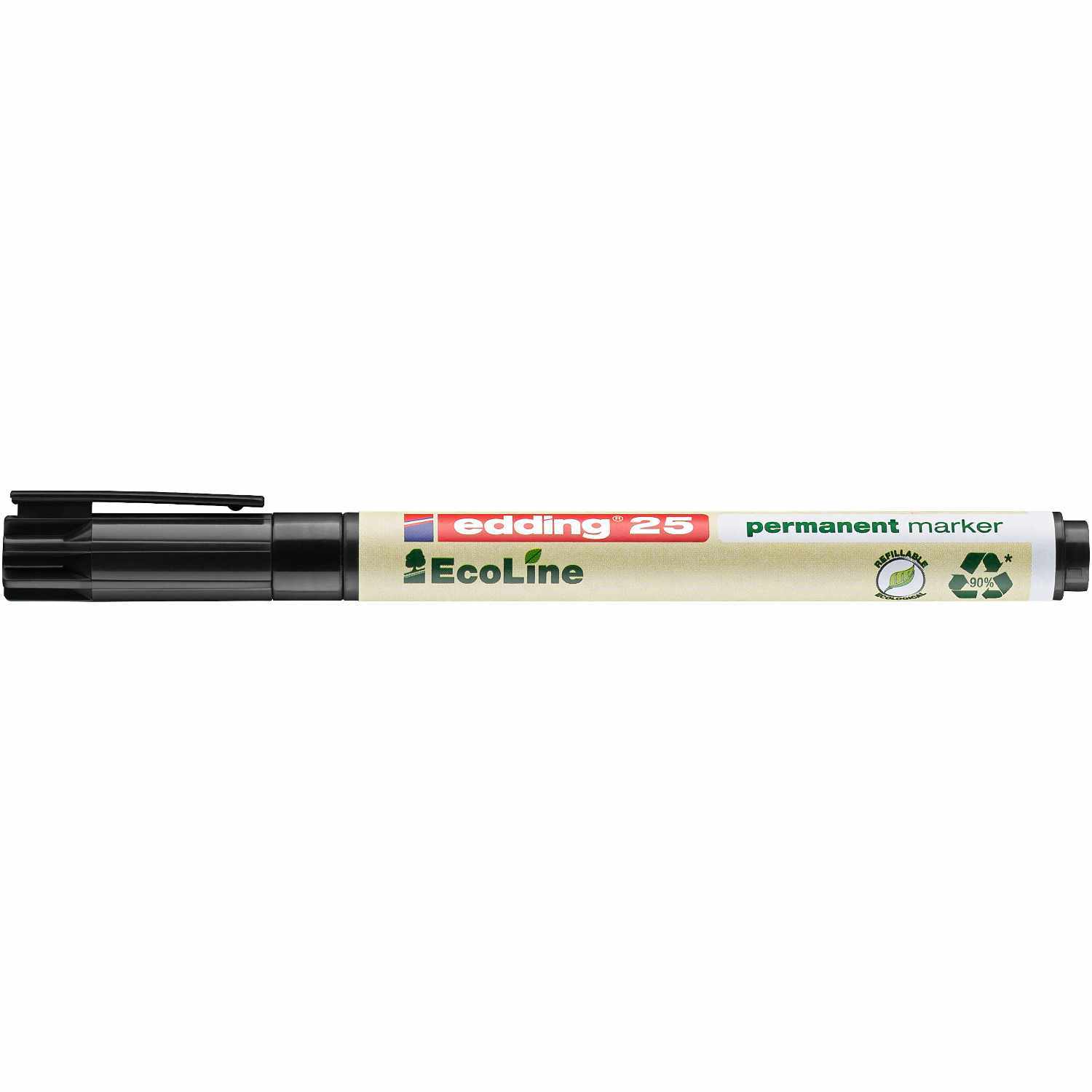25 EcoLine Permanentmarker 1mm Farbe Schwarz von edding International 
